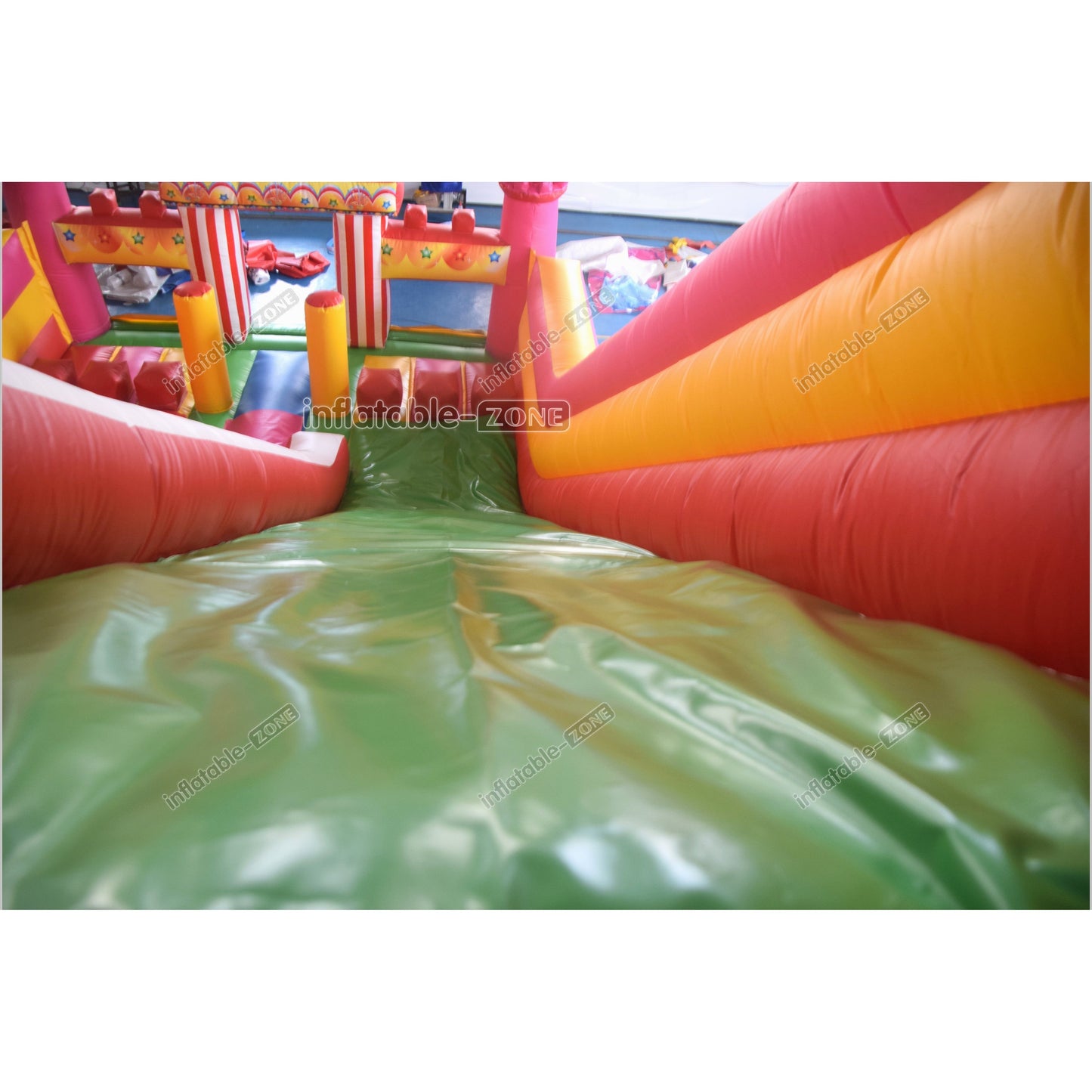 Colorful Double Slide Inflatable Bouncer Blow Up Jumper Crazy Ferris Wheel Inflatable Bouncy Castle Slide - Inflatable-Zone