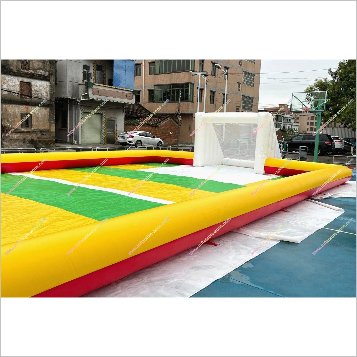 Football Ground Inflatable Pitch Backyard Sports Games Inflatable Soap Soccer Field Rental - Inflatable-Zone