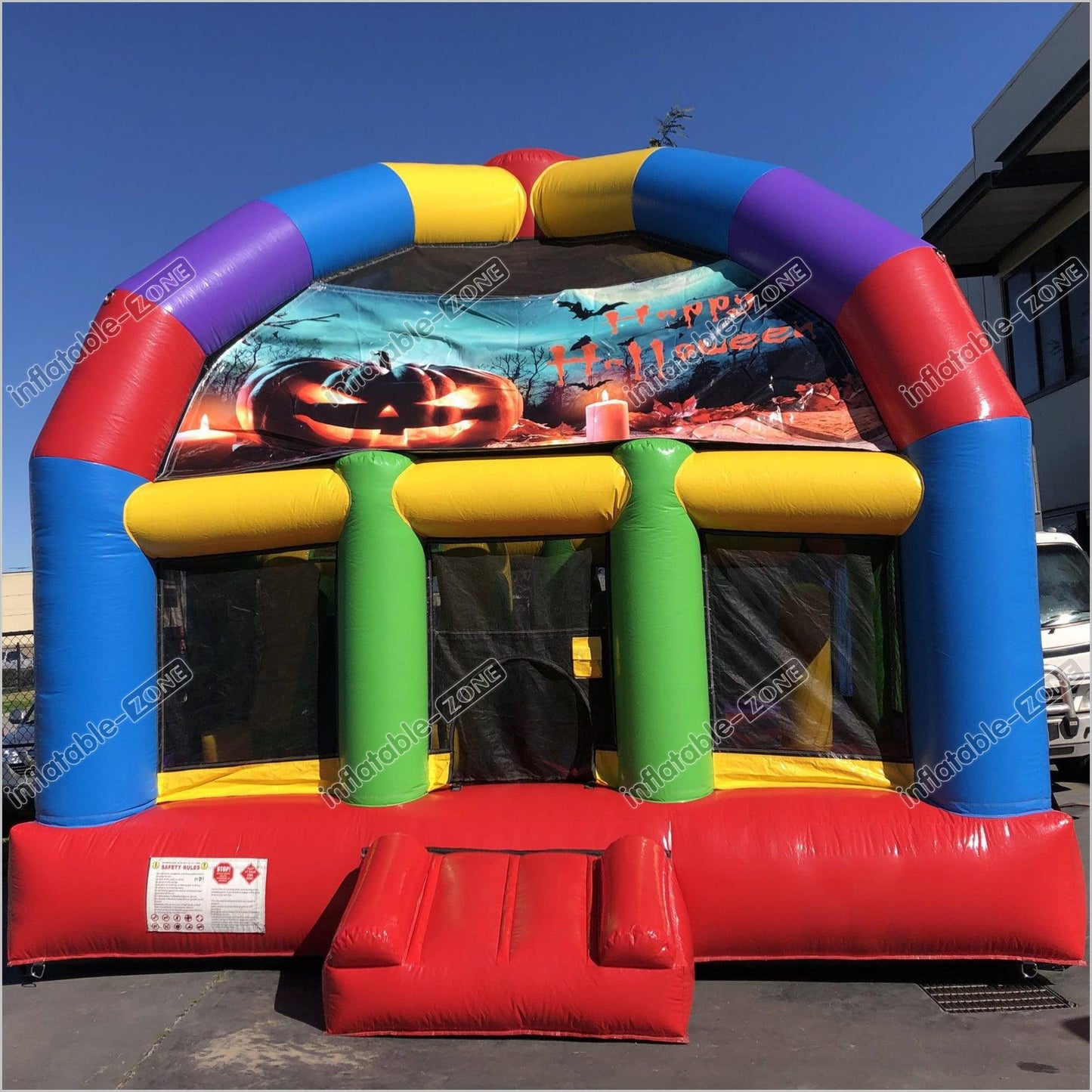 Happy Hop Bounce House Wacky Dome Huge Bouncer Halloween Bouncy Castle Near Me Pumpkin Jumper Rental - Inflatable-Zone