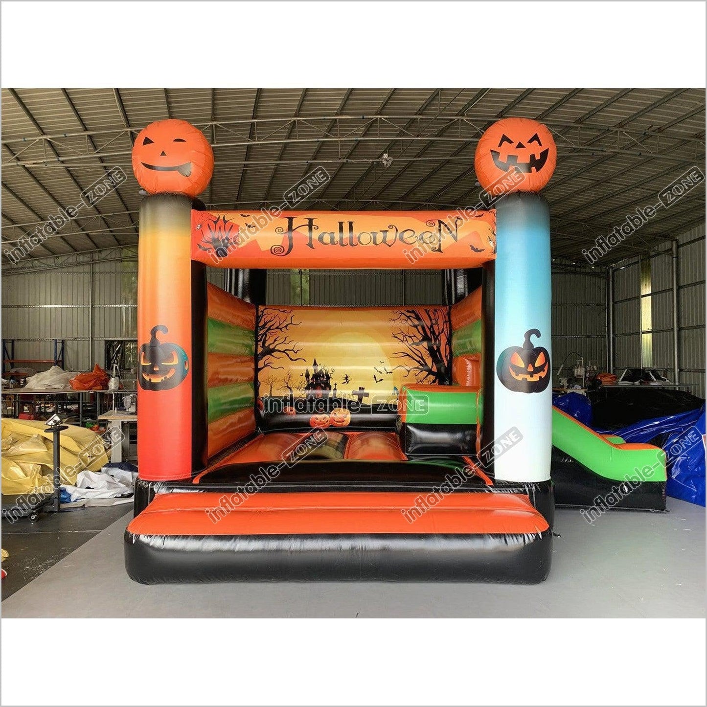 Halloween Inflatable House Pumpkin Jump N Slide Bouncer Party Time Bouncy Castle Park Amusement Trampoline Slide Combo - Inflatable-Zone