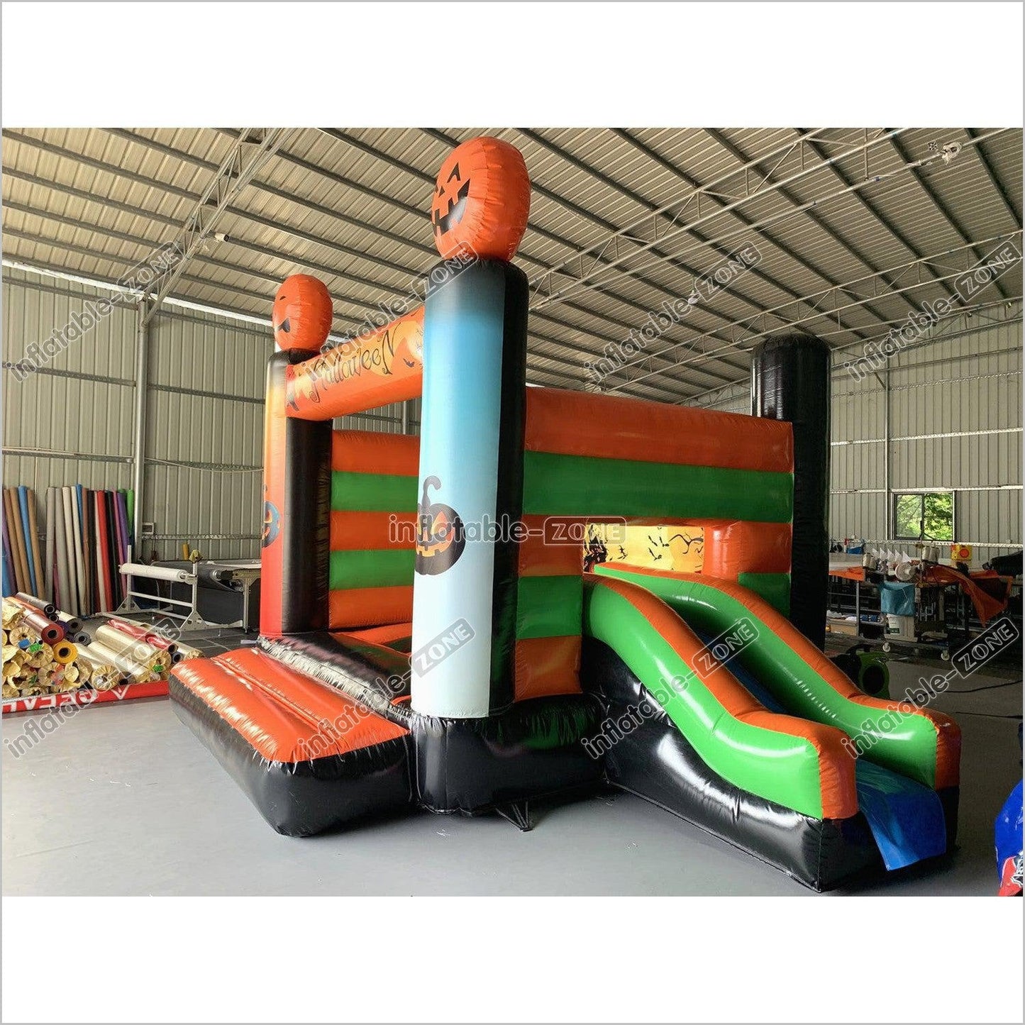 Halloween Inflatable House Pumpkin Jump N Slide Bouncer Party Time Bouncy Castle Park Amusement Trampoline Slide Combo - Inflatable-Zone