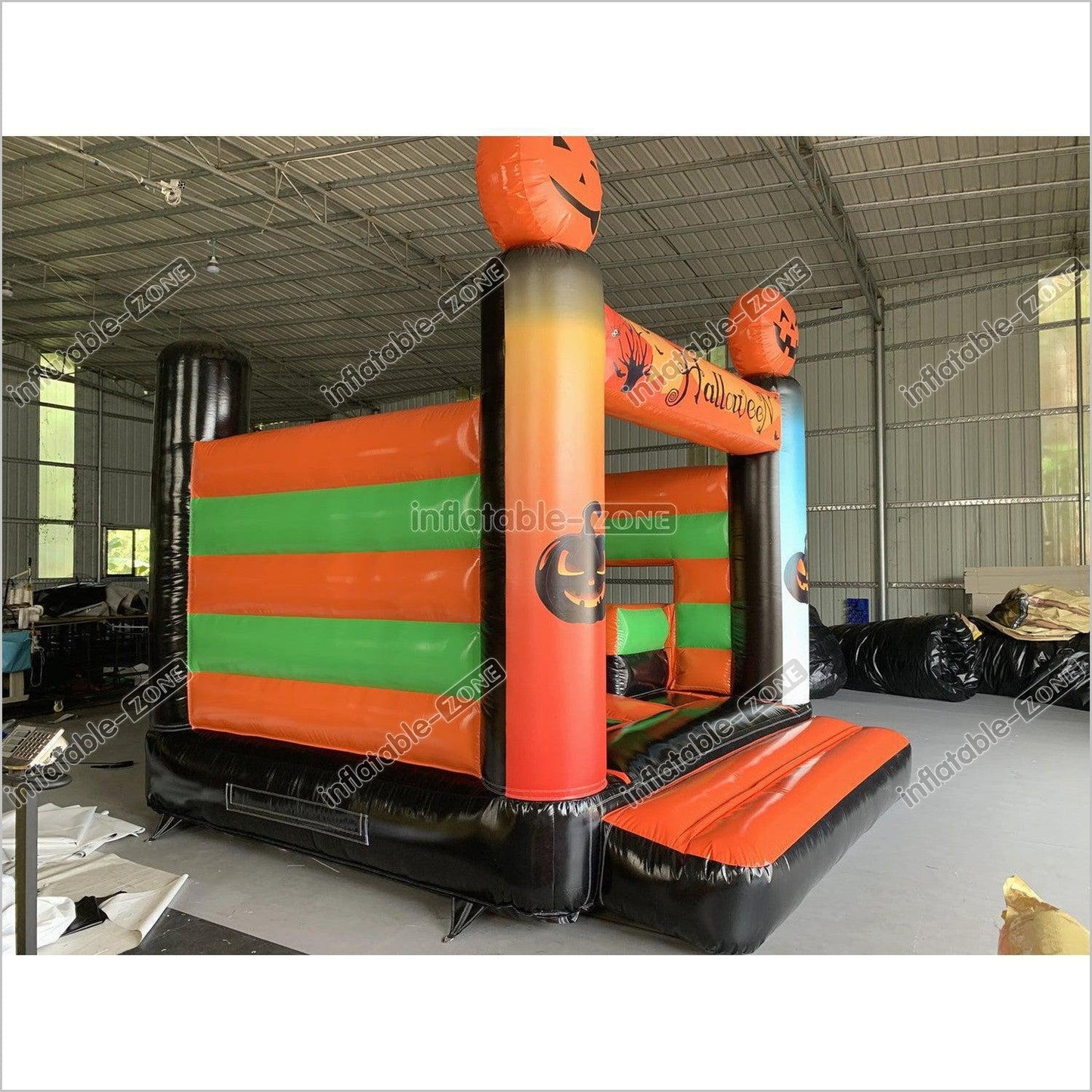 Halloween Inflatable House Pumpkin Jump N Slide Bouncer Party Time Bouncy Castle Park Amusement Trampoline Slide Combo - Inflatable-Zone