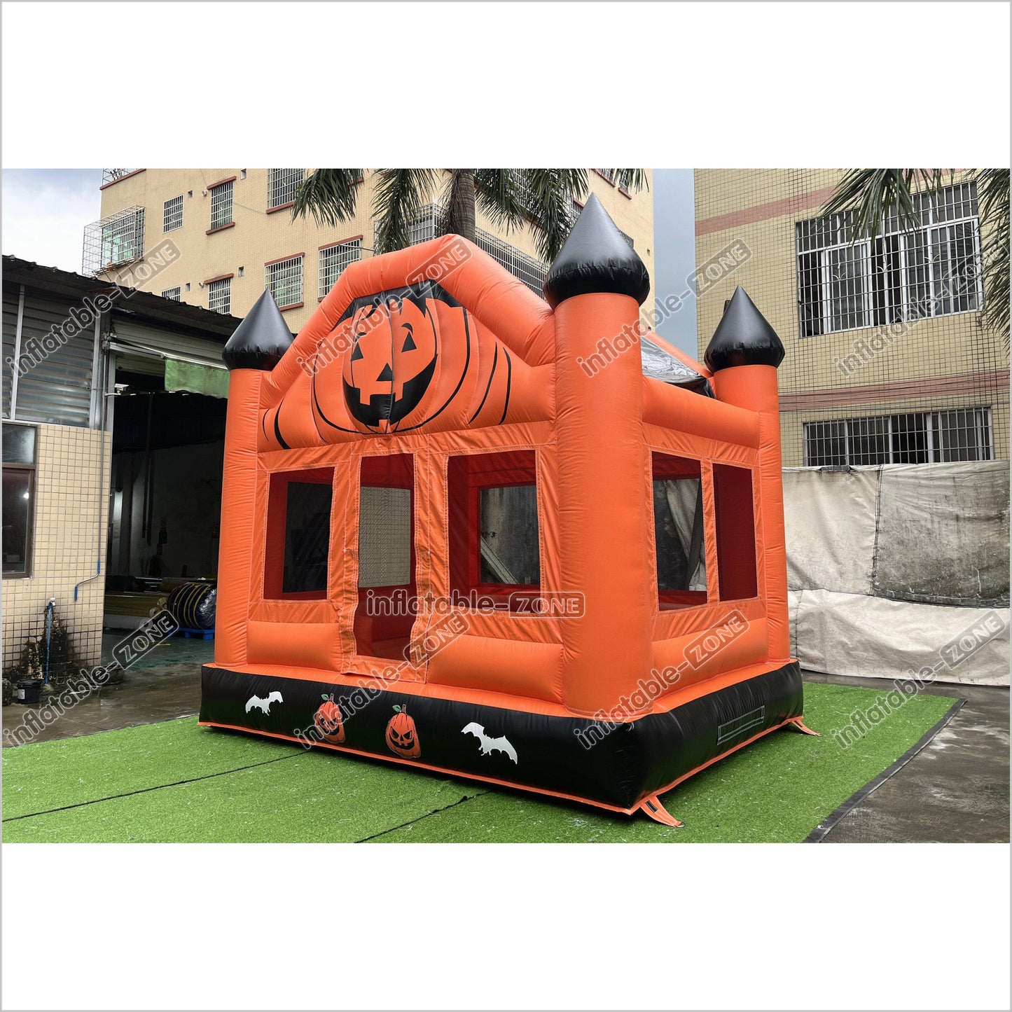 Halloween Pumpkin Inflatable Bouncing House Birthday Entertainment Backyard Bouncy Castle Games For Party - Inflatable-Zone