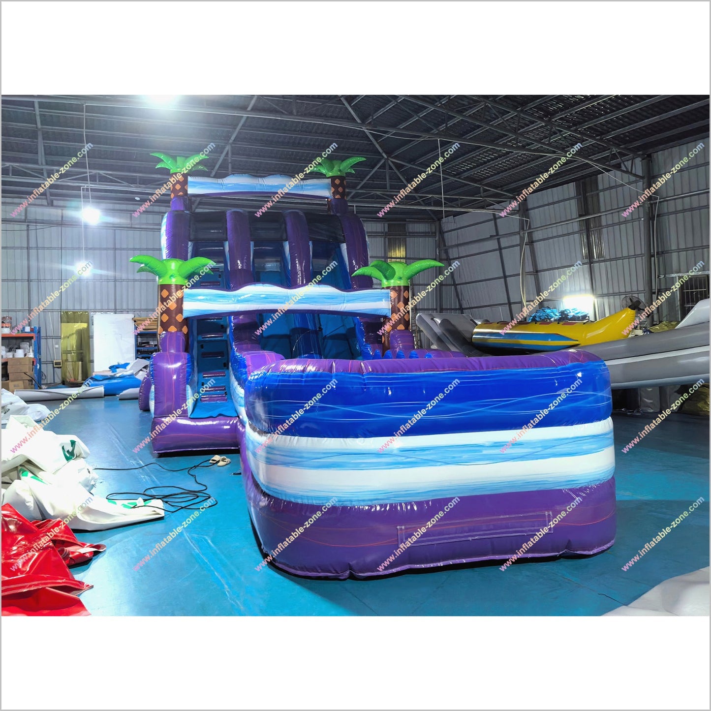 Purple Plunge Happy Hop Waterslide Inflatable Pool Target Commercial Inflatables Water Slides For Sale
