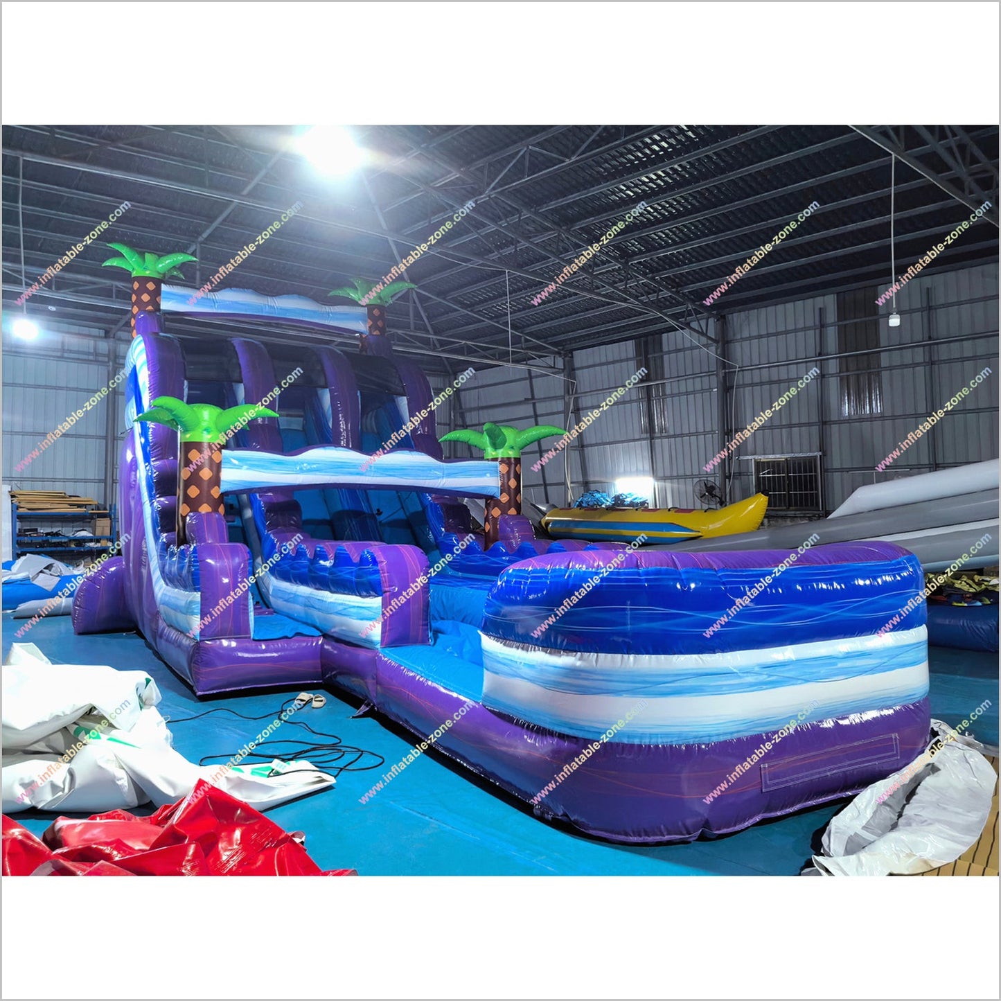 Purple Plunge Happy Hop Waterslide Inflatable Pool Target Commercial Inflatables Water Slides For Sale