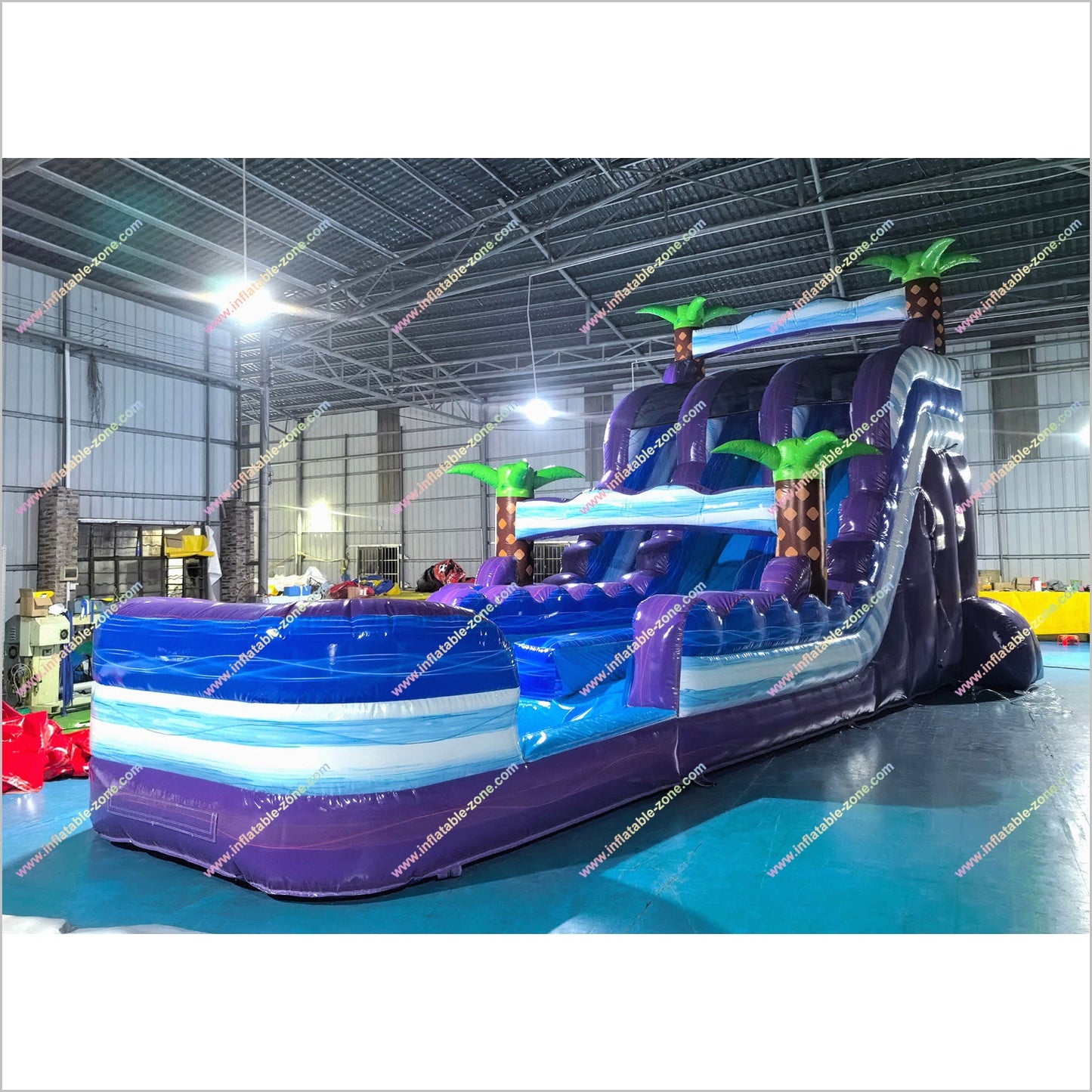 Purple Plunge Happy Hop Waterslide Inflatable Pool Target Commercial Inflatables Water Slides For Sale
