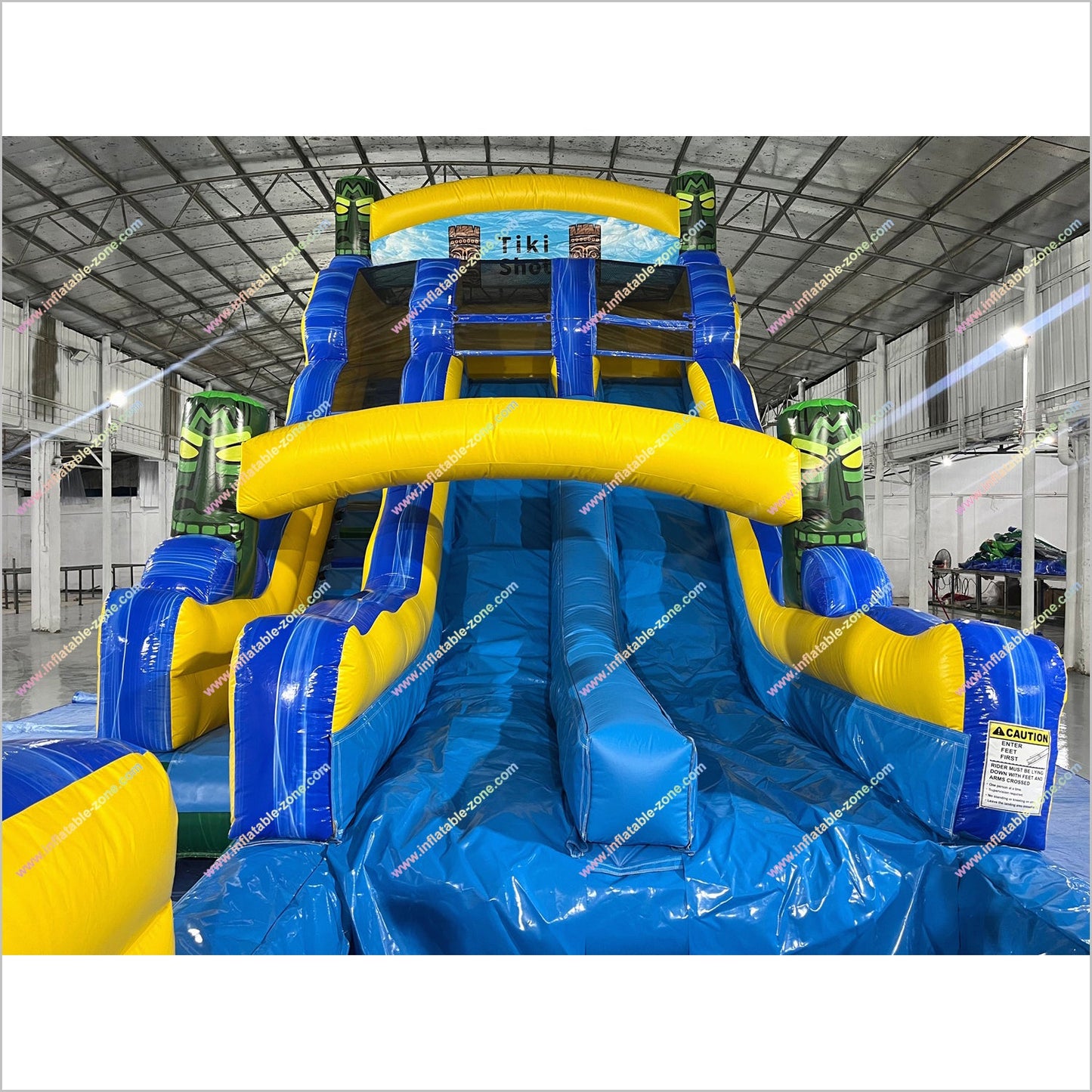 Huge Water Slide Inflatable Dual Lane Tiki Shot Inflatable Water Slides And Pools Indoor Playground Equipment For Sale