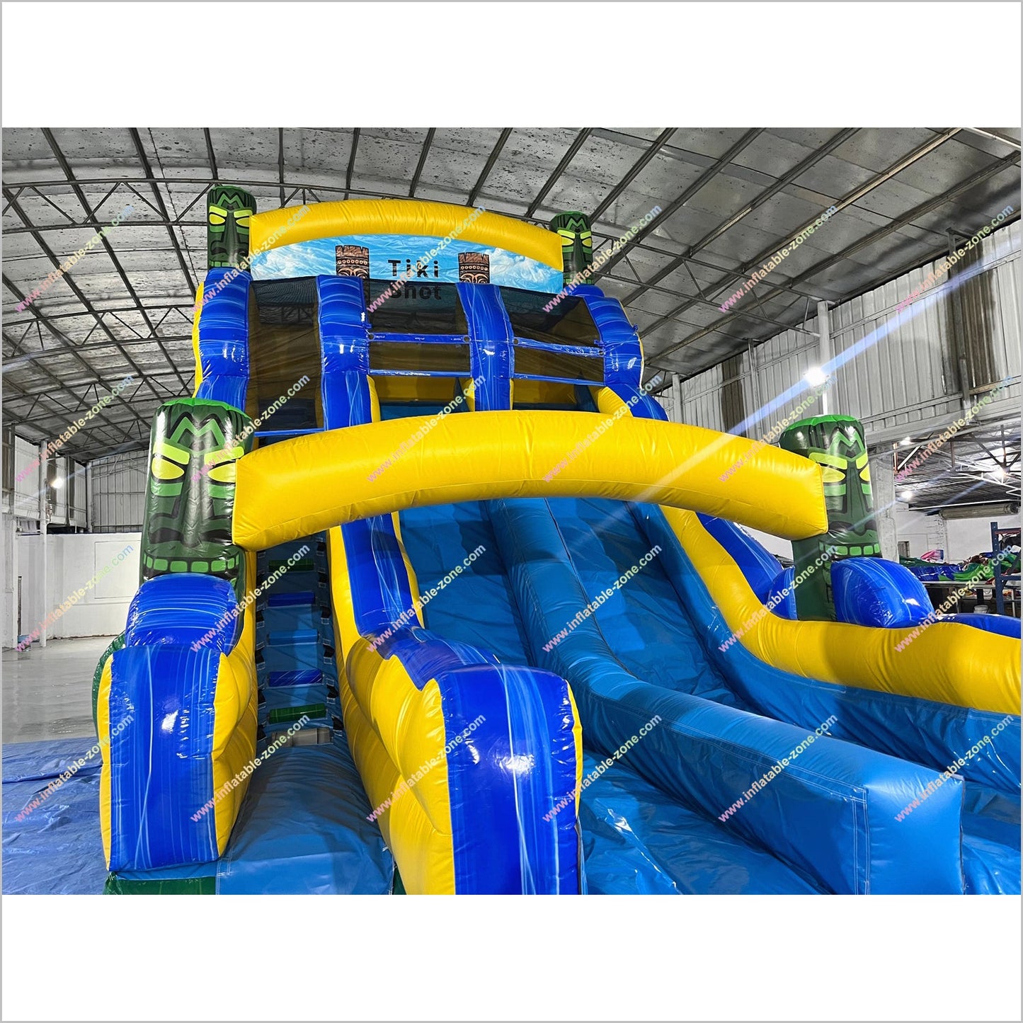 Huge Water Slide Inflatable Dual Lane Tiki Shot Inflatable Water Slides And Pools Indoor Playground Equipment For Sale