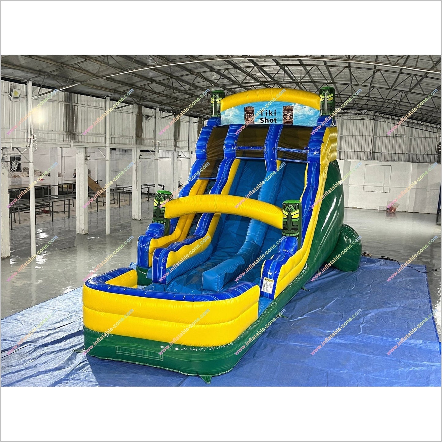 Huge Water Slide Inflatable Dual Lane Tiki Shot Inflatable Water Slides And Pools Indoor Playground Equipment For Sale