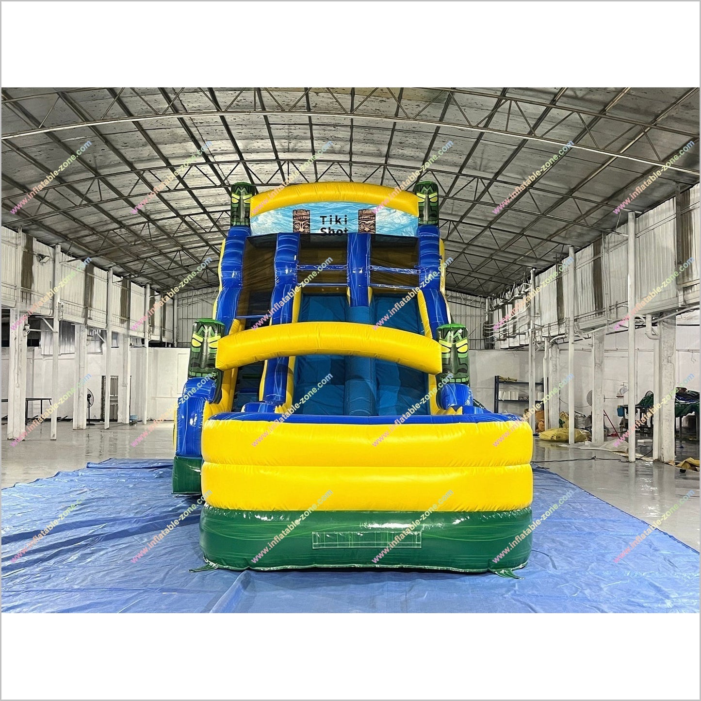 Huge Water Slide Inflatable Dual Lane Tiki Shot Inflatable Water Slides And Pools Indoor Playground Equipment For Sale