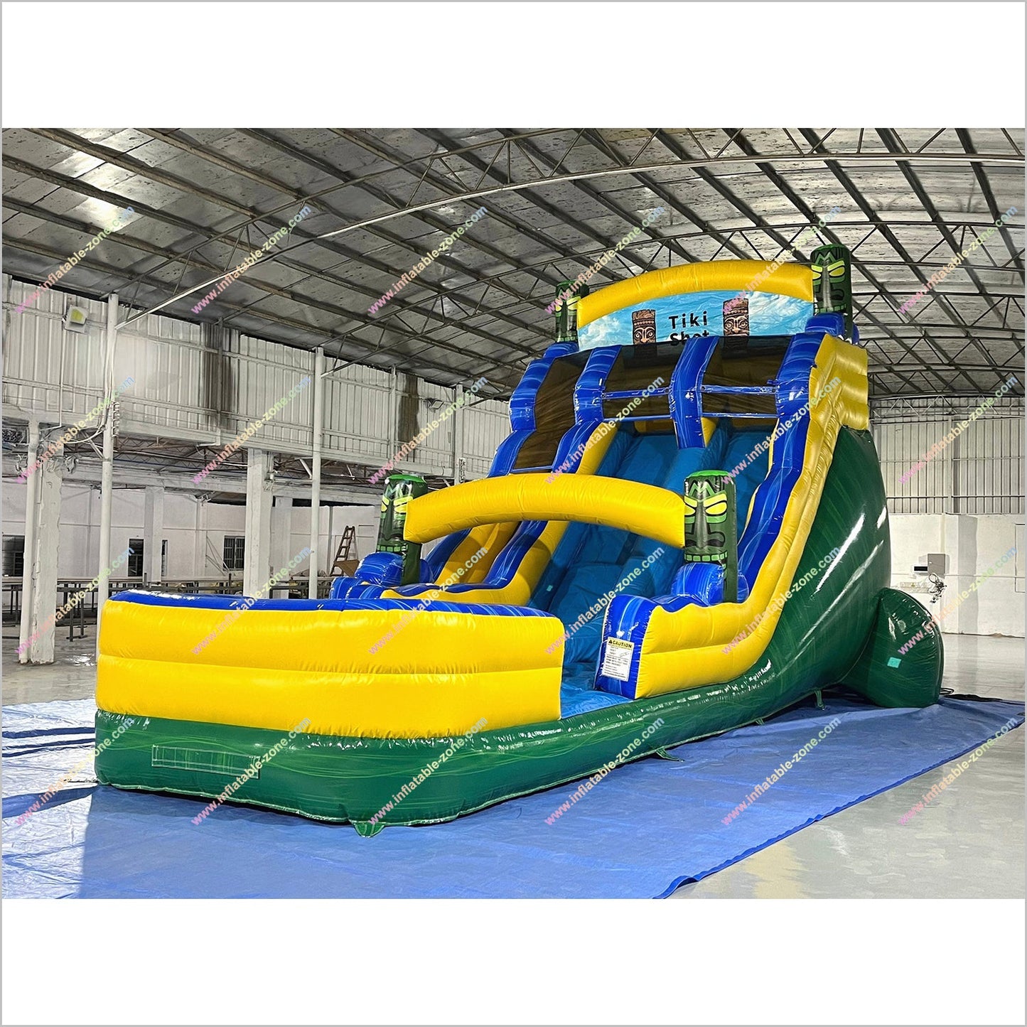 Huge Water Slide Inflatable Dual Lane Tiki Shot Inflatable Water Slides And Pools Indoor Playground Equipment For Sale