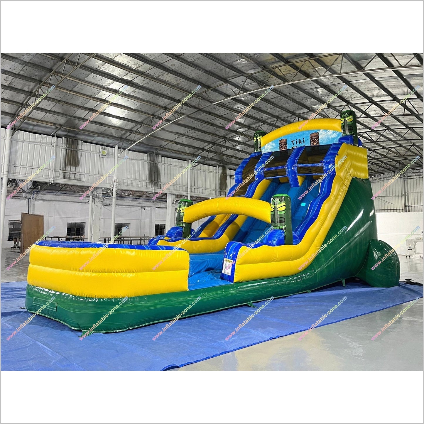 Huge Water Slide Inflatable Dual Lane Tiki Shot Inflatable Water Slides And Pools Indoor Playground Equipment For Sale