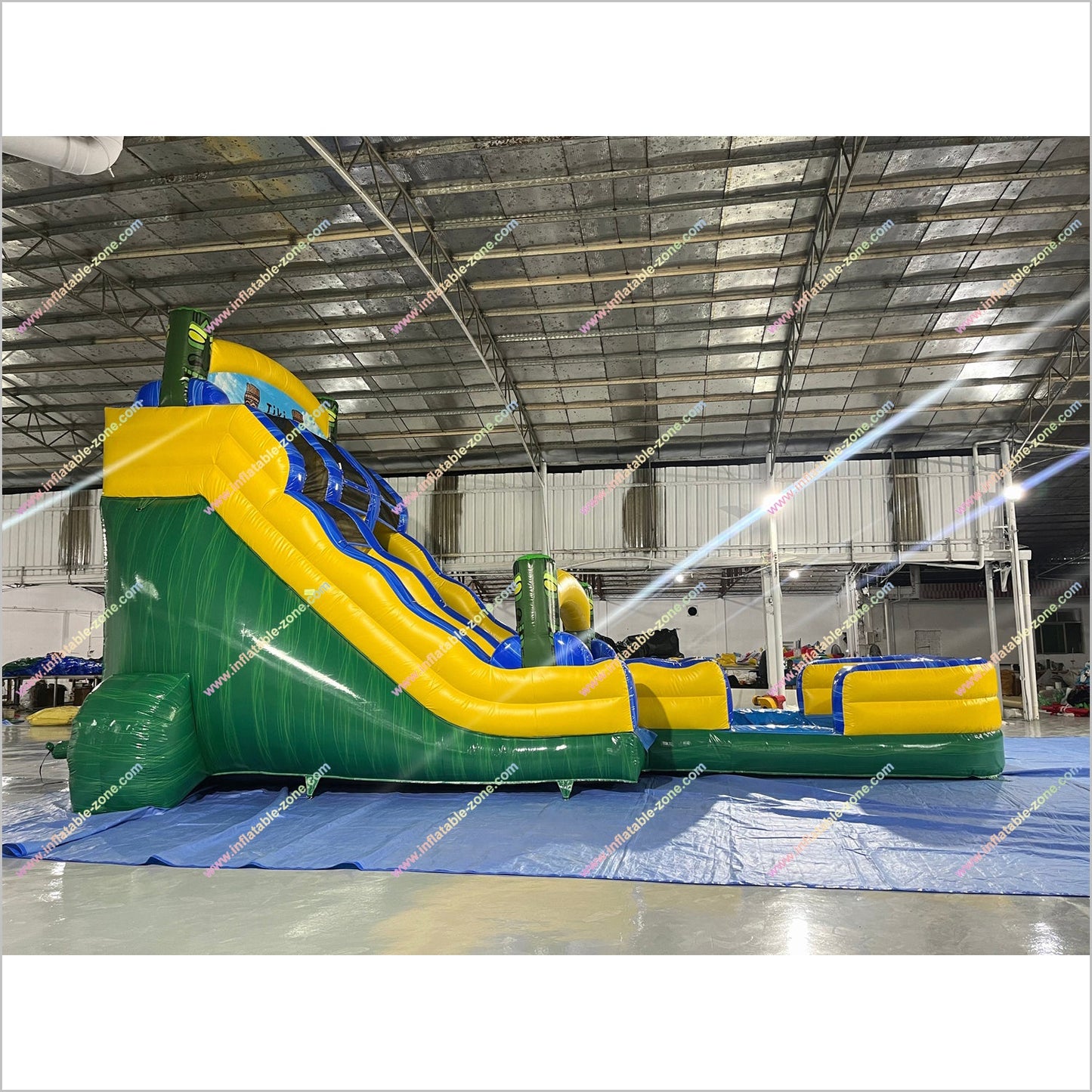 Huge Water Slide Inflatable Dual Lane Tiki Shot Inflatable Water Slides And Pools Indoor Playground Equipment For Sale