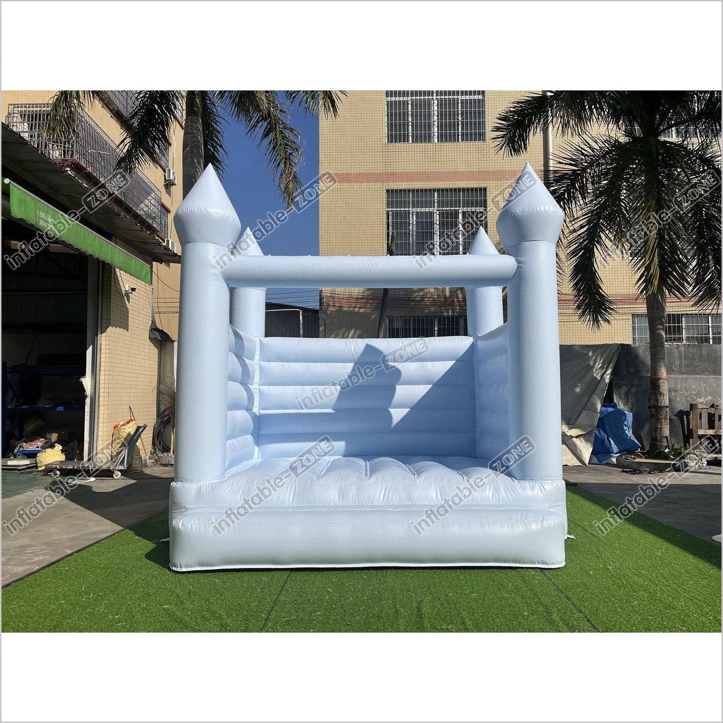 Pastel Blue Wedding Jumping Castle, Wedding Bounce House - Inflatable-Zone