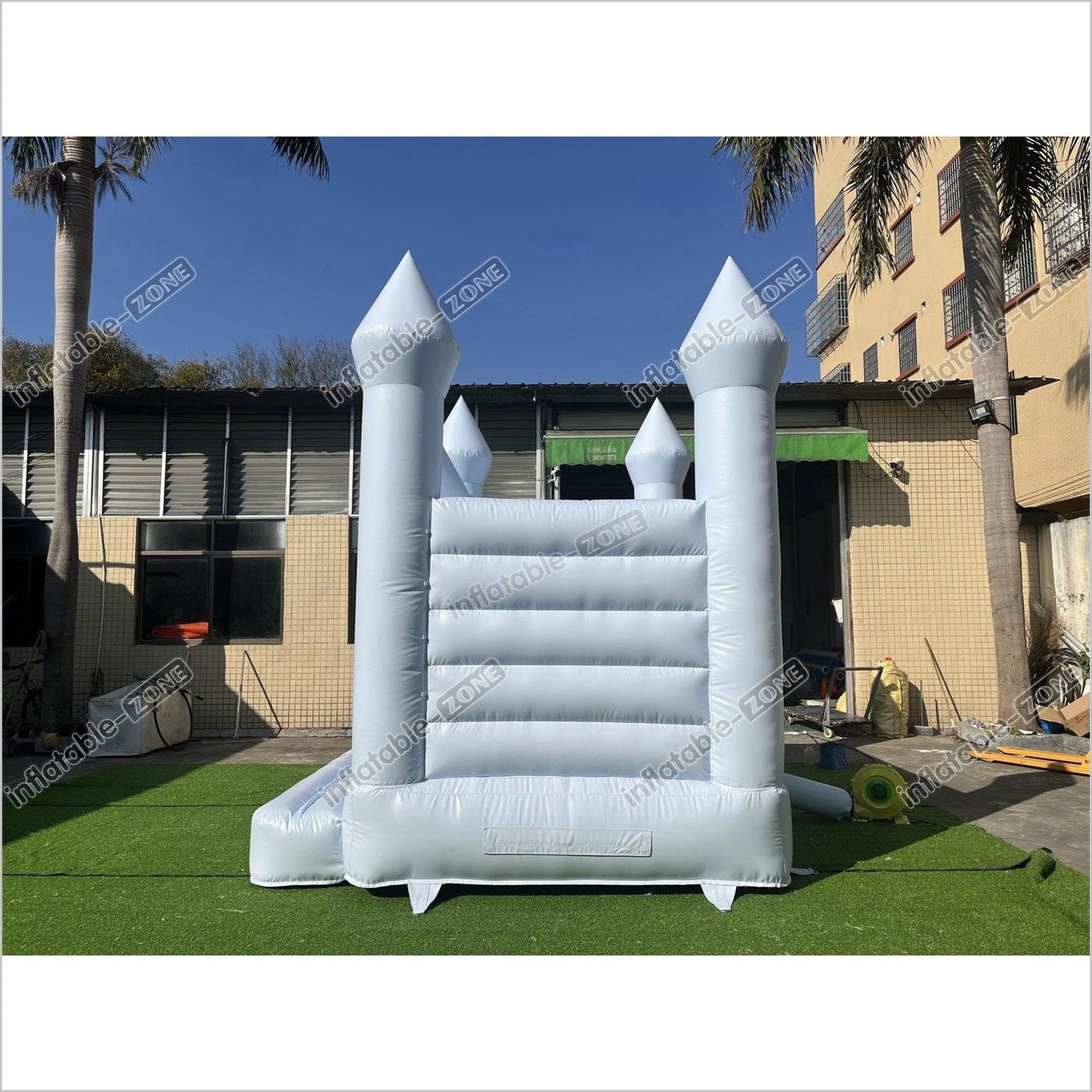 Pastel Blue Wedding Jumping Castle, Wedding Bounce House - Inflatable-Zone
