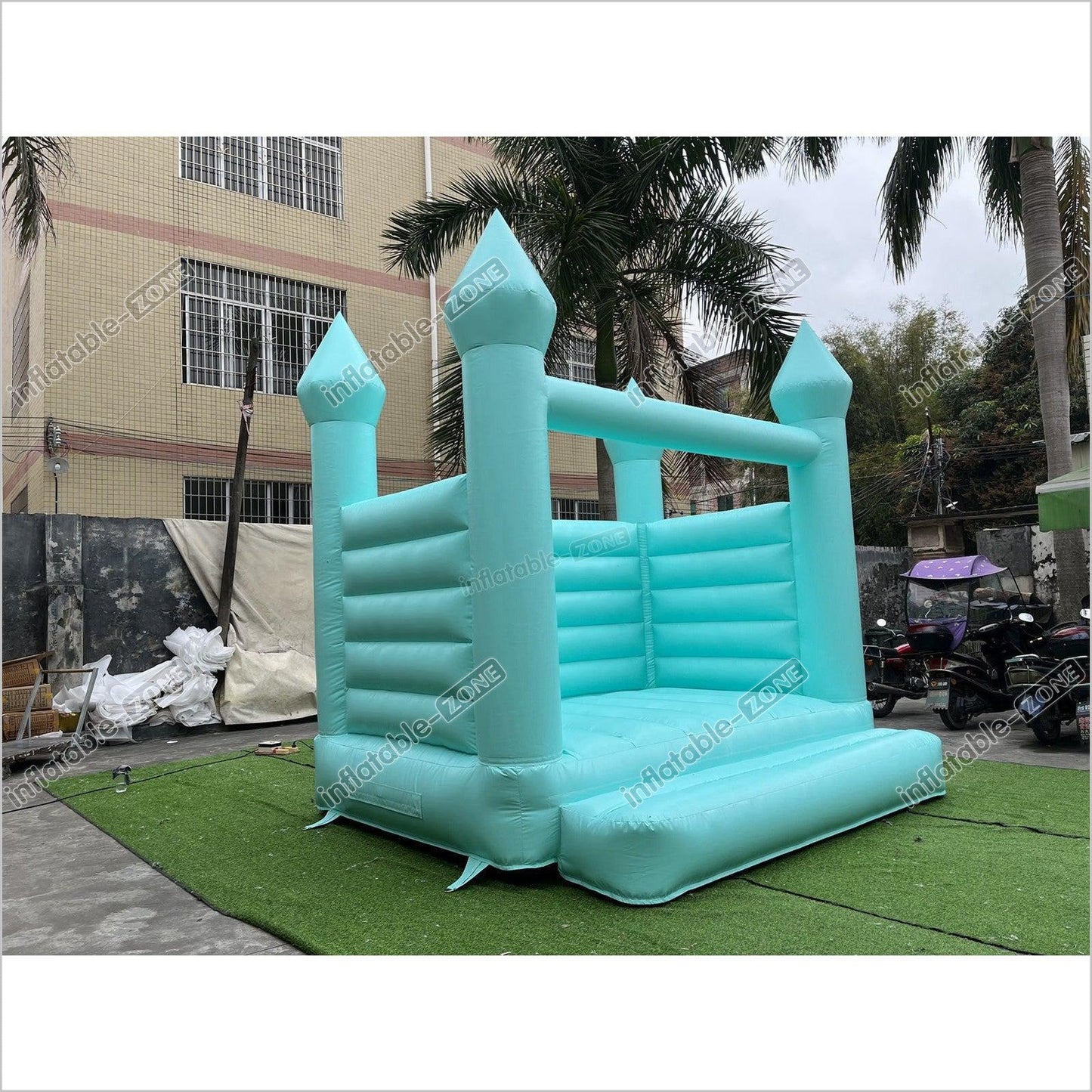 Pastel Green Wedding Bounce Jumping Castle, Wedding Bouncy House - Inflatable-Zone