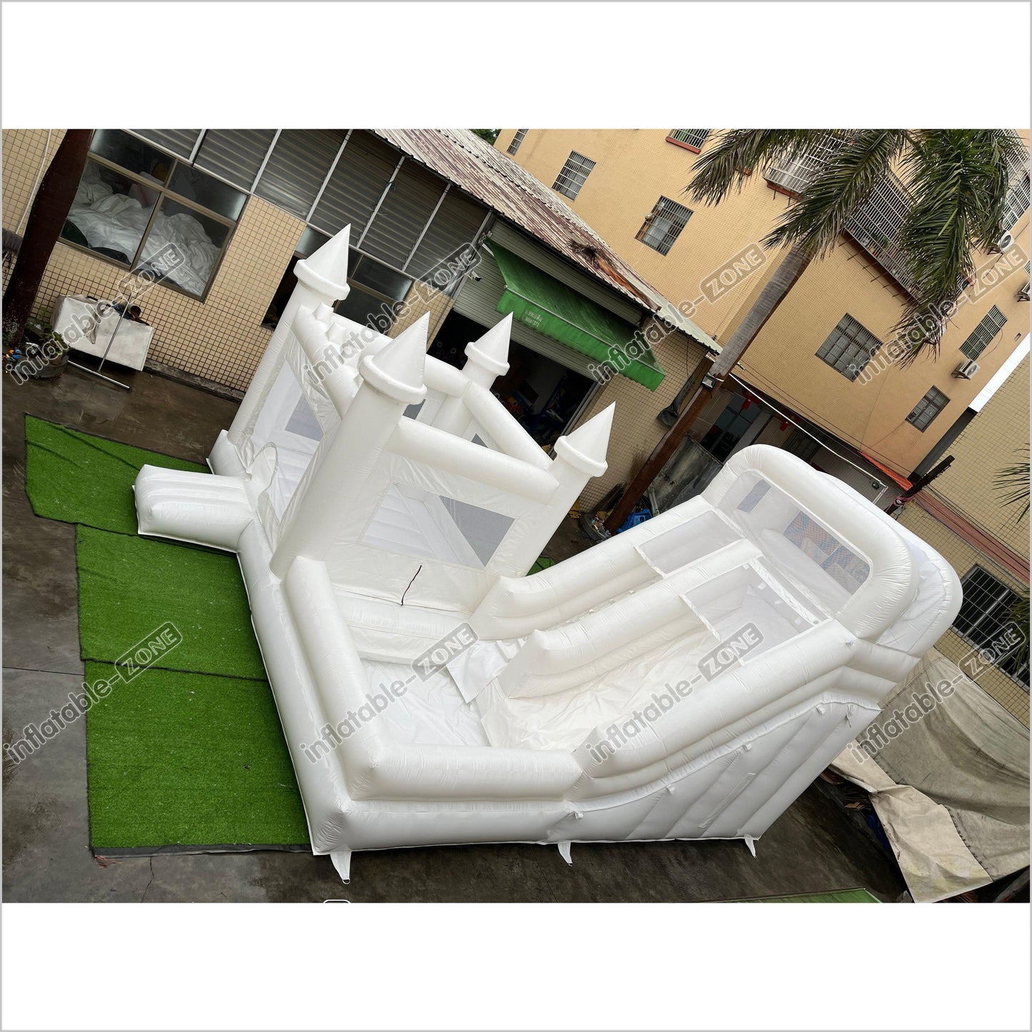 White Custom Inflatable Wedding Bounce Castle White Bounce House Castle - Inflatable-Zone