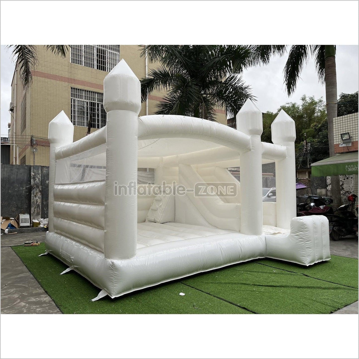 White Bounce House Waterslide Jumping Castle Castle Bounce House Wedding Jumping Bouncer - Inflatable-Zone