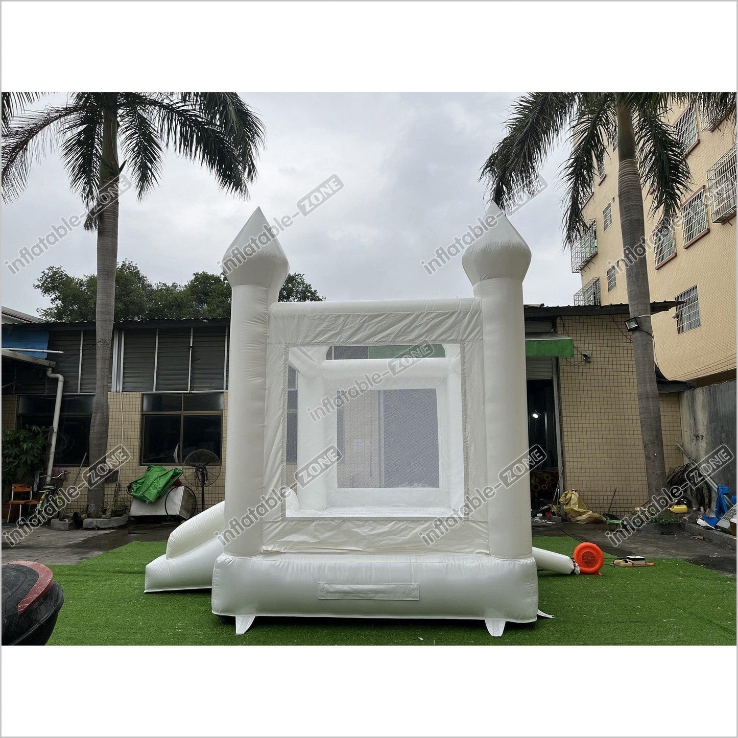 White Inflatable Bounce House White Castle Bounce House Jumper - Inflatable-Zone