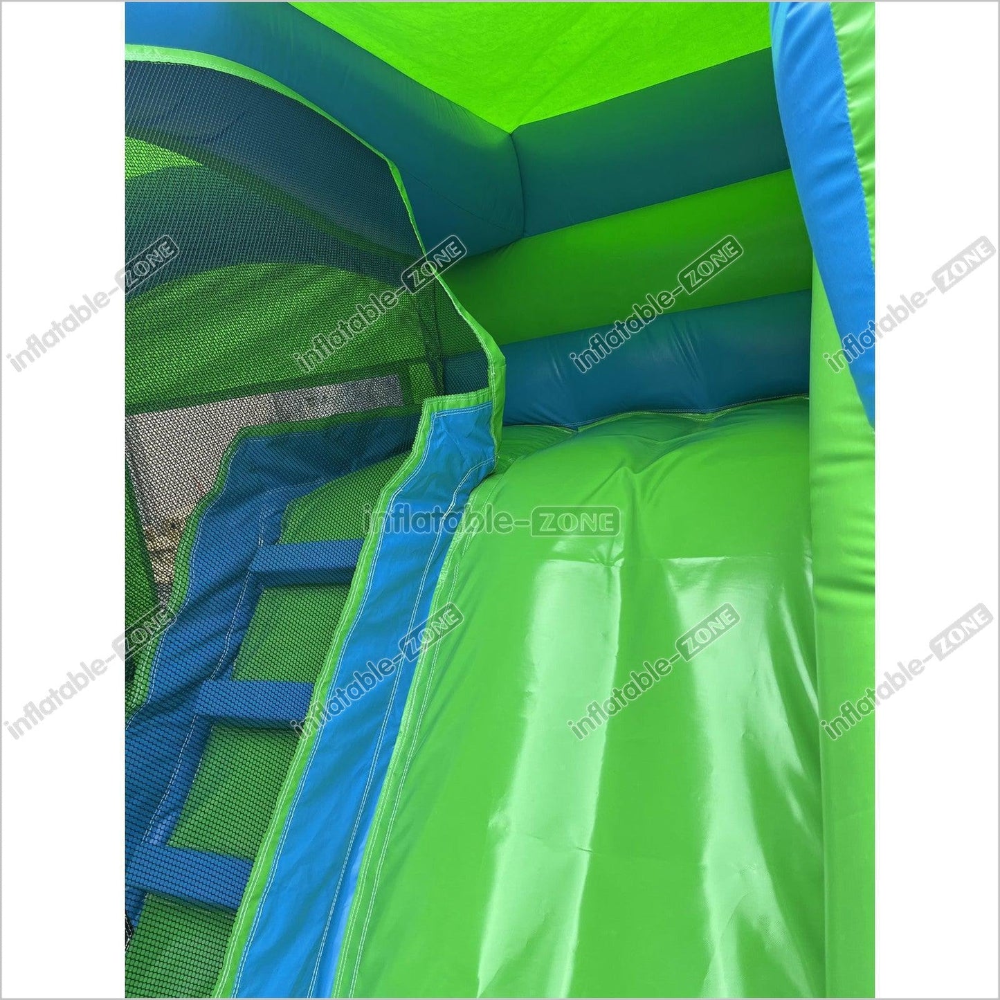 New Blue And Green Inflatable Jumping Castle, Bounce House Castle - Inflatable-Zone