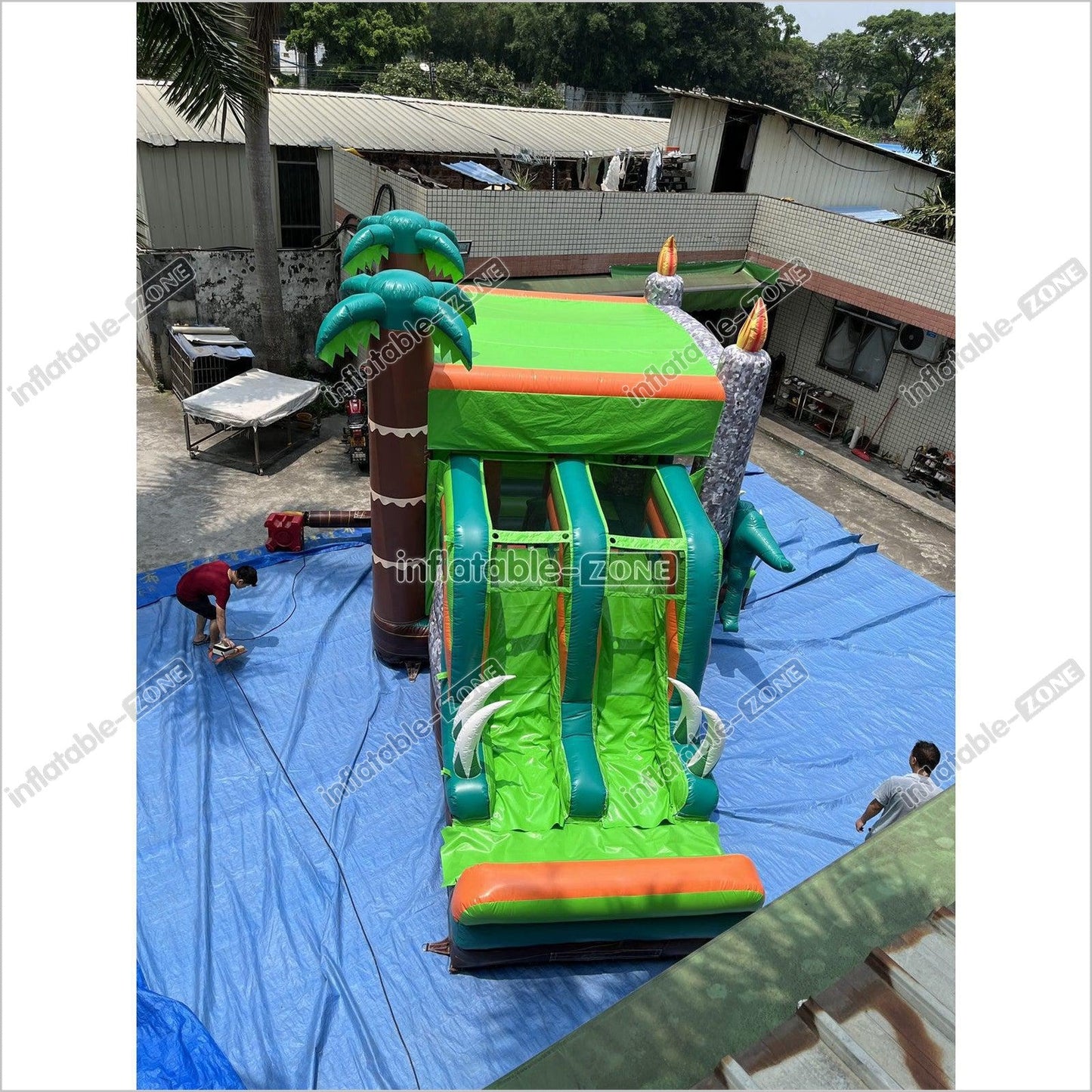 Inflatable Dinosaur Bounce House With Slide Rainforest Bouncy House - Inflatable-Zone