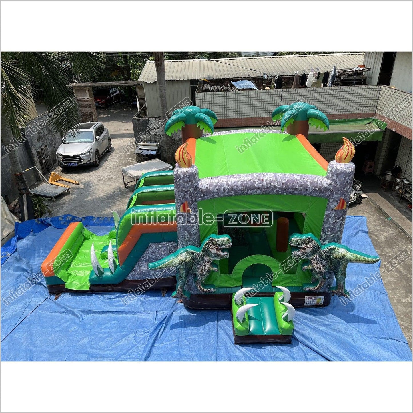 Inflatable Dinosaur Bounce House With Slide Rainforest Bouncy House - Inflatable-Zone