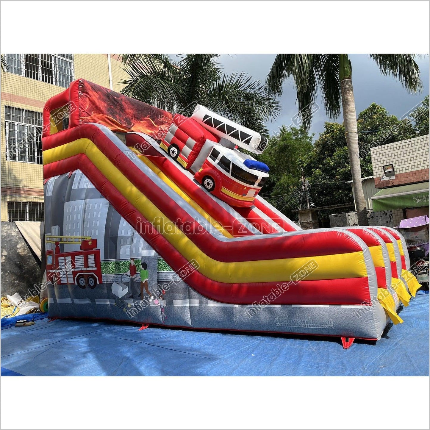 Inflatable Fire Truck Slide Jumper House Car Inflatable Dry Slide - Inflatable-Zone