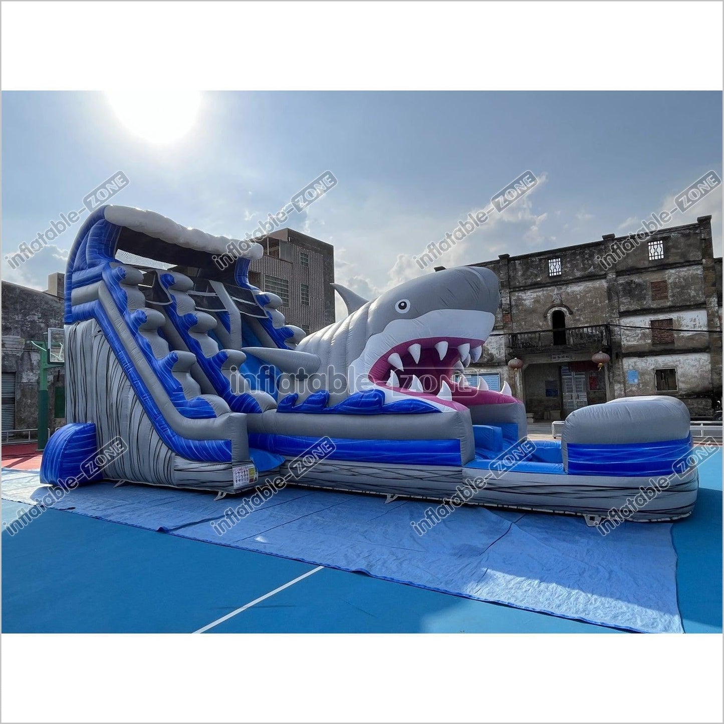 Inflatable Shark Water Slide Shark Blow Up Water Slide Shark Bounce House Water Slide - Inflatable-Zone