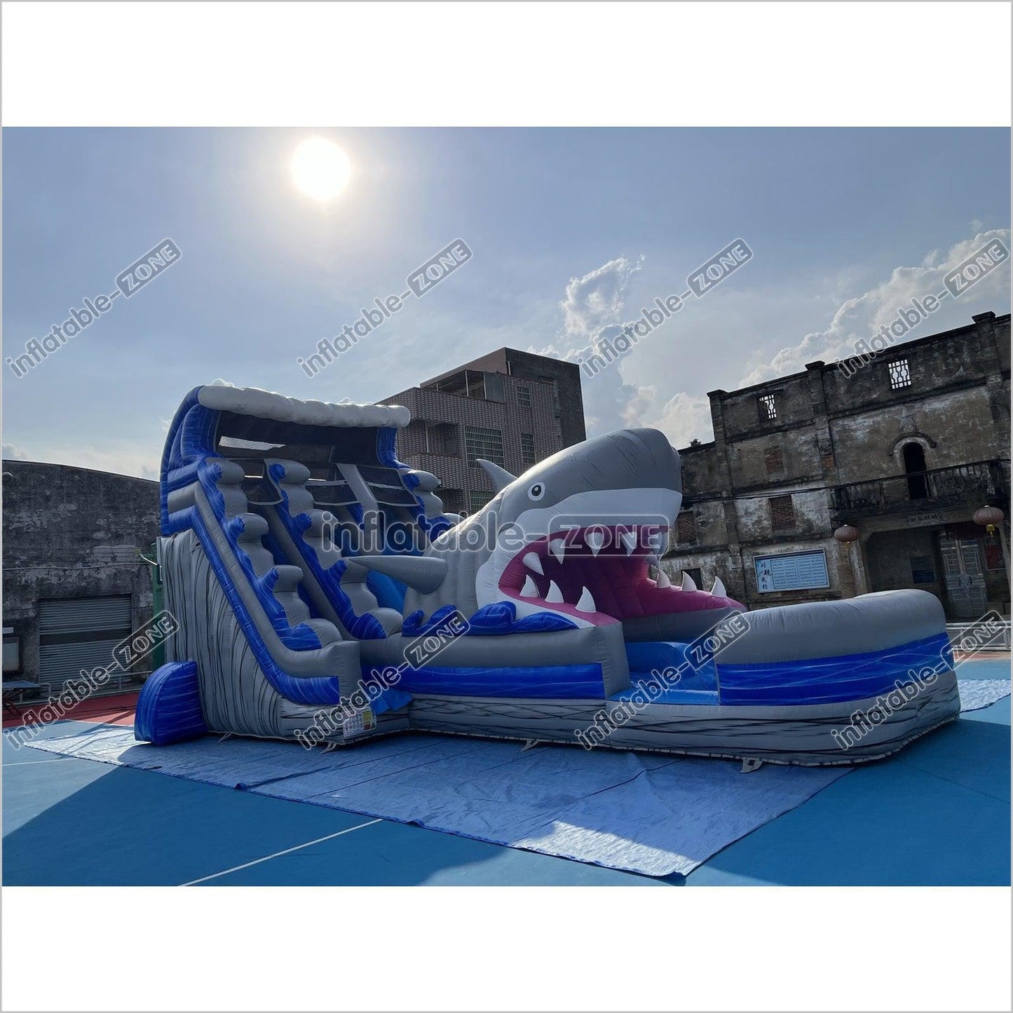 Inflatable Shark Water Slide Shark Blow Up Water Slide Shark Bounce House Water Slide - Inflatable-Zone