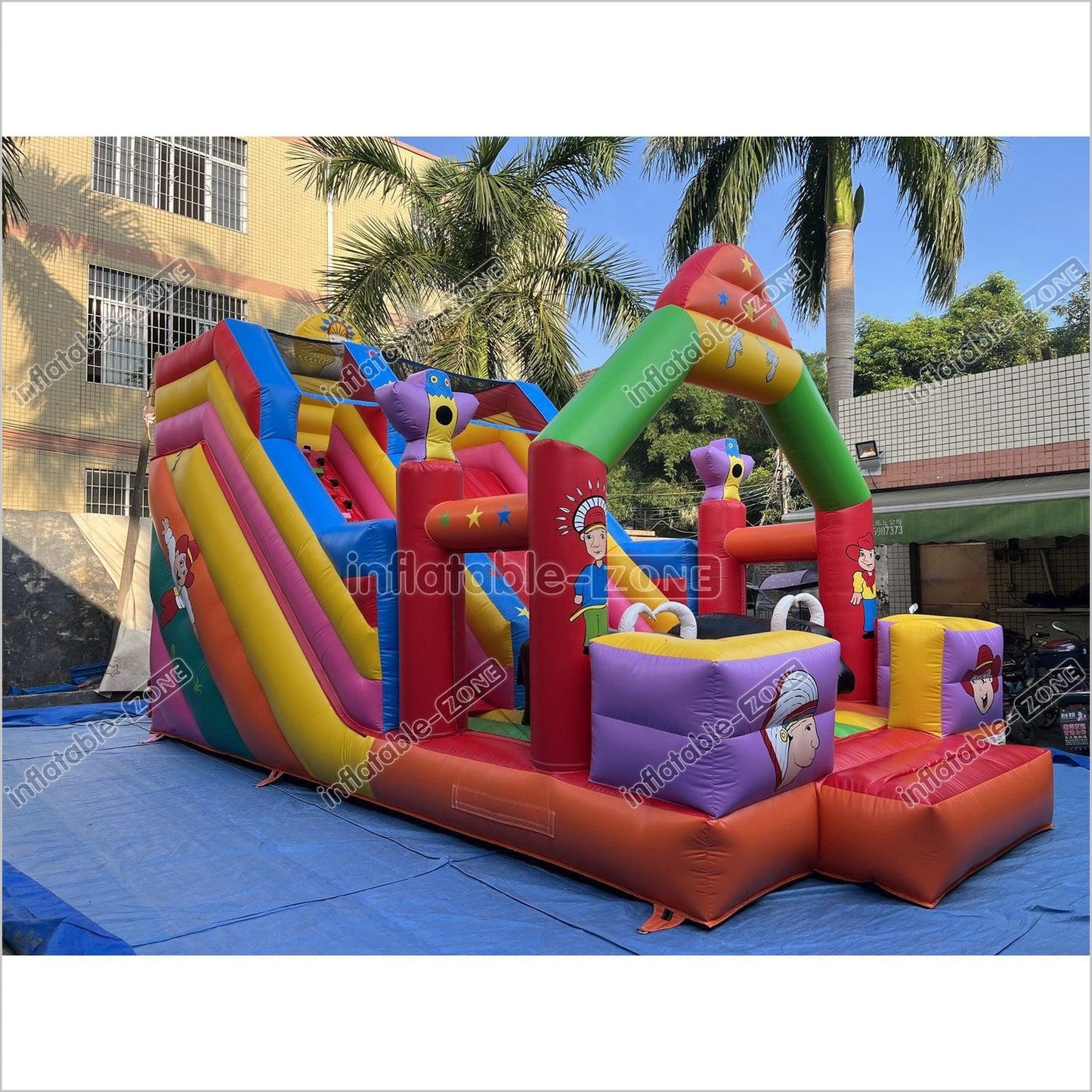 Inflatable Slide Blow Up Jumper House Inflatable Amusement Park Bouncy Castle With Slide - Inflatable-Zone