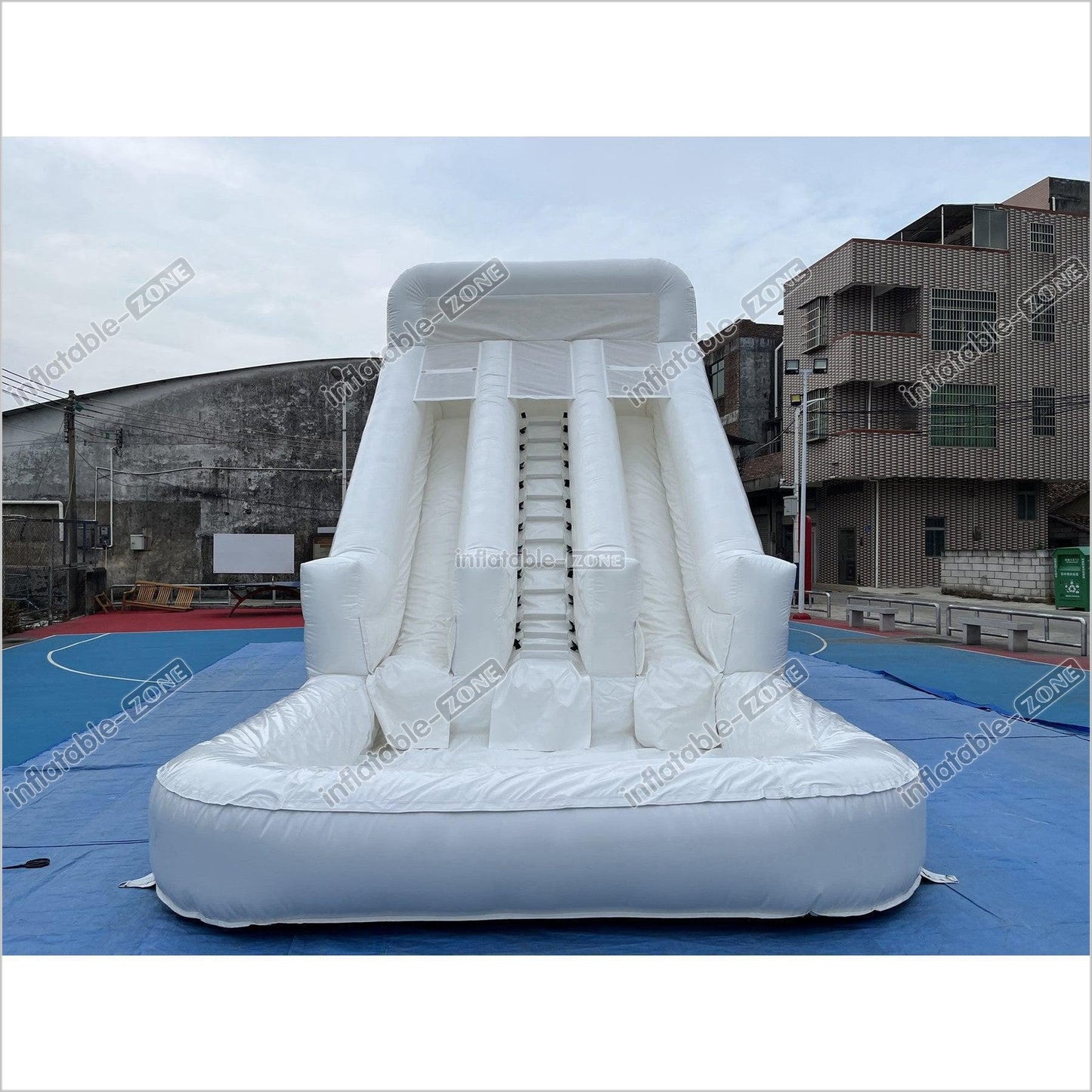 White Wild Inflatable Slide White Inflatable Water Slide White Water Bounce House Jumping - Inflatable-Zone