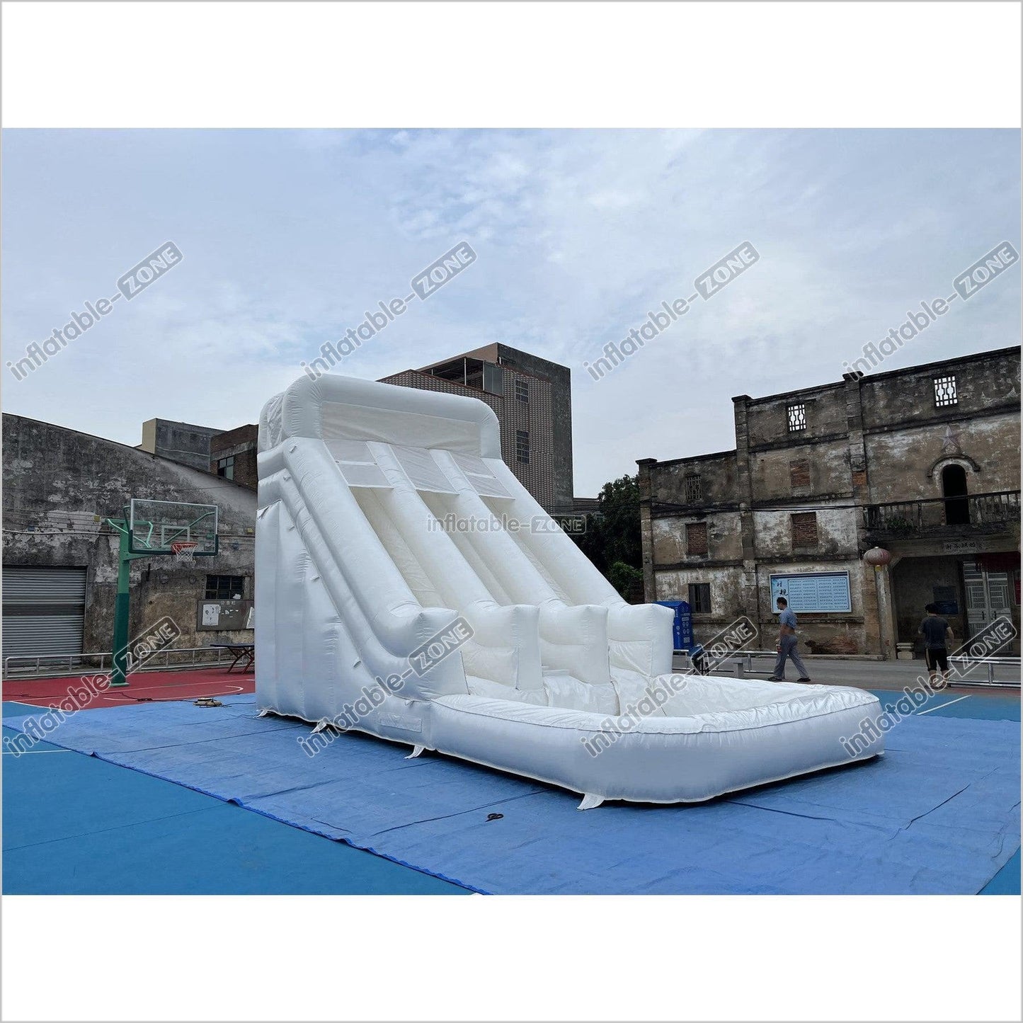 White Wild Inflatable Slide White Inflatable Water Slide White Water Bounce House Jumping - Inflatable-Zone