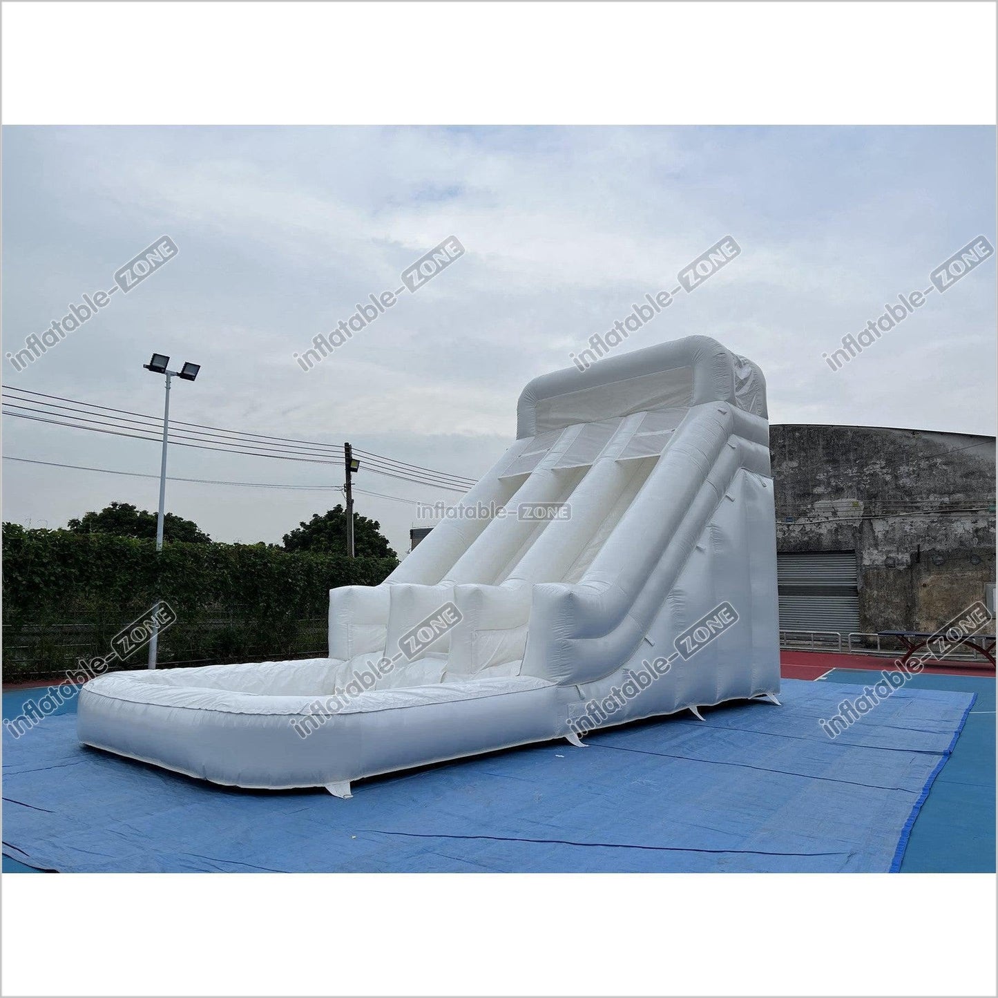 White Wild Inflatable Slide White Inflatable Water Slide White Water Bounce House Jumping - Inflatable-Zone