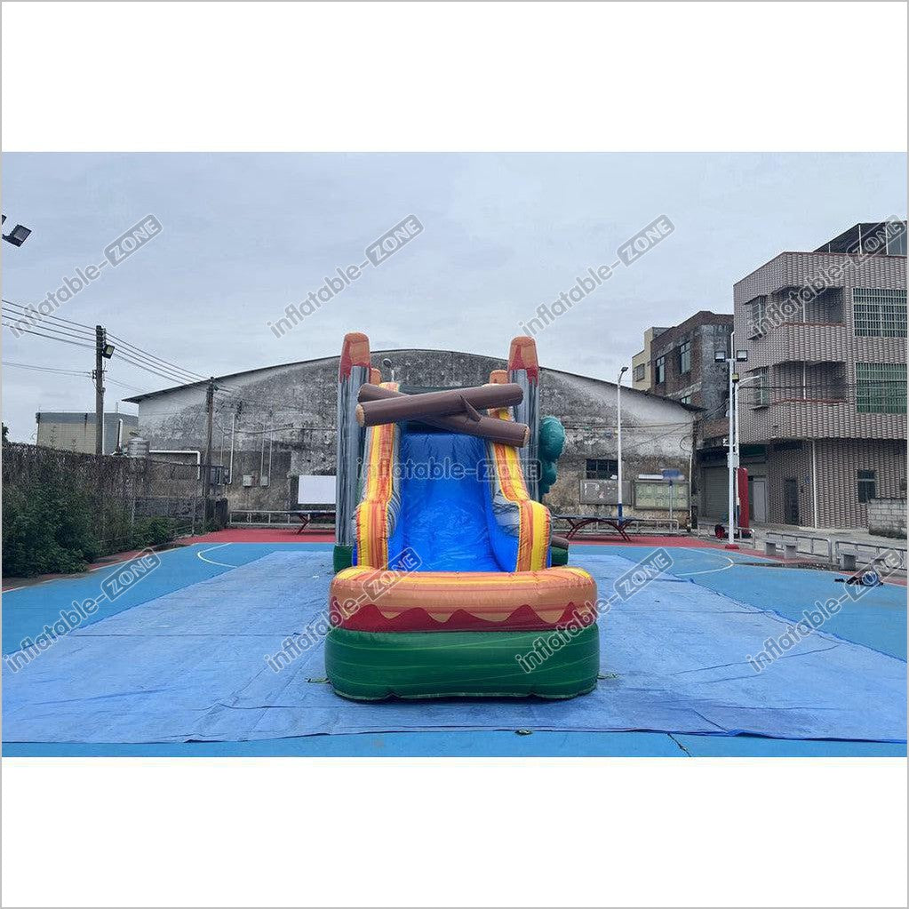 Dinosaur Water Inflatable Commercial Bounce House Wet Dry Combo Bouncy Castle With Slide And Pool - Inflatable-Zone