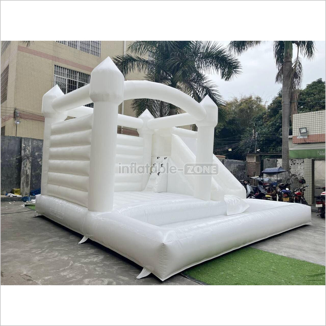 Outdoor Large White Inflatable Bouncer Jumping Slide Bouncy Castle With Ball Pit Combo Bounce House Party - Inflatable-Zone