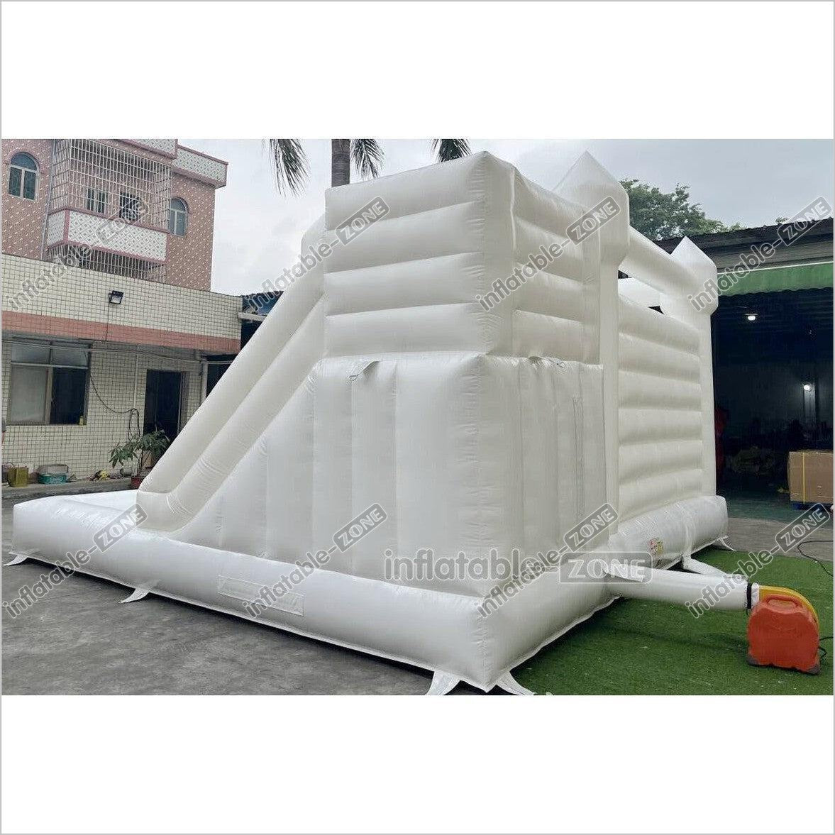 Outdoor Large White Inflatable Bouncer Jumping Slide Bouncy Castle With Ball Pit Combo Bounce House Party - Inflatable-Zone
