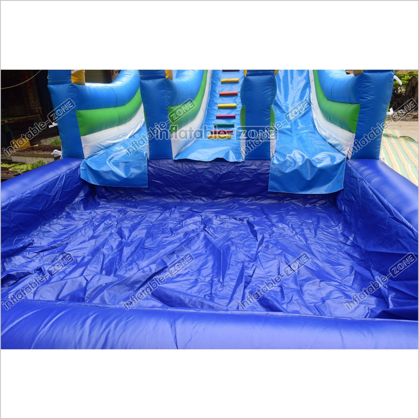Sunny And Fun Double Water Slide Giant Commercial Inflatable Bouncy Slide With Pool For Children - Inflatable-Zone