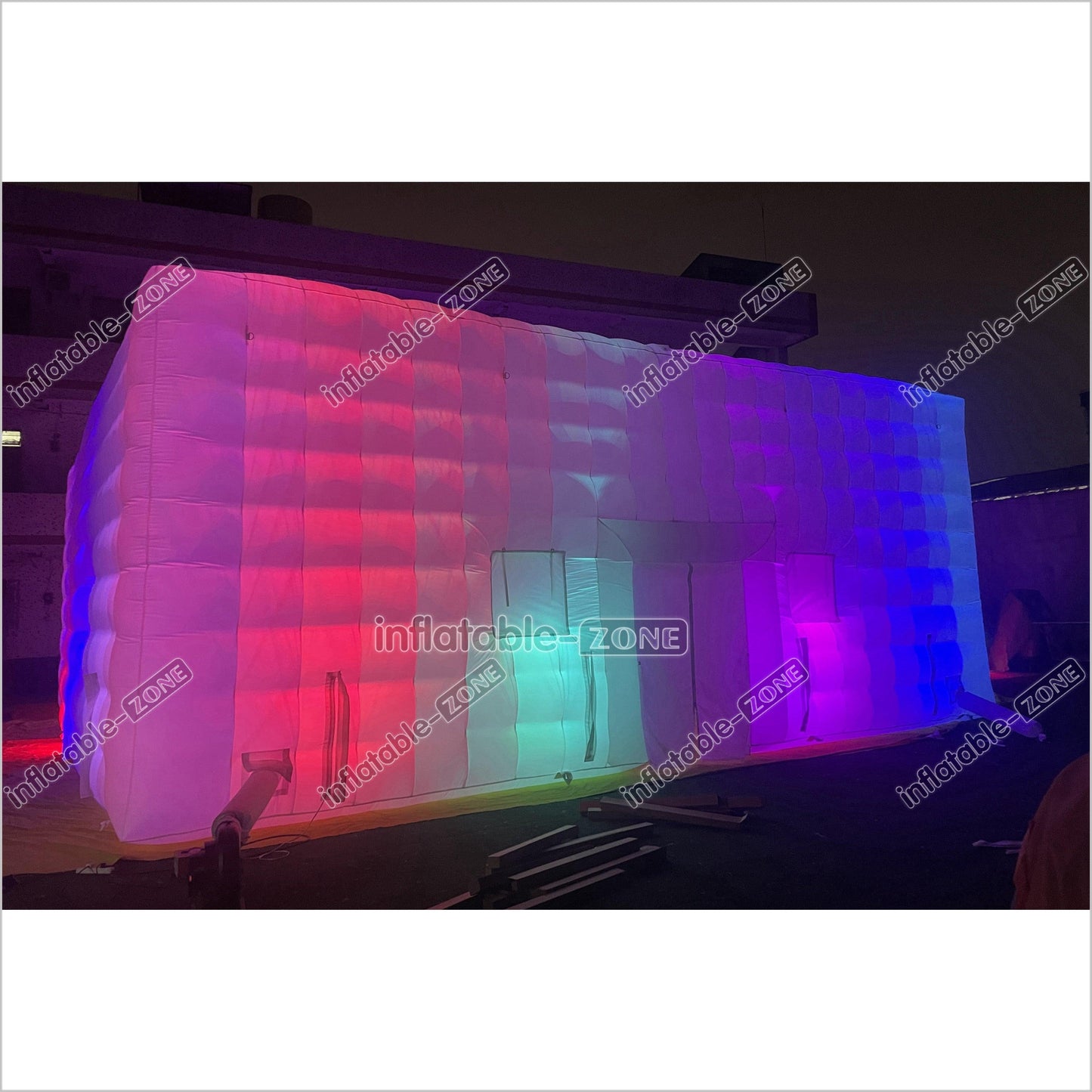 Commercial Inflatable Nightclub Inflatable Party Tent Inflatable Cube Tent With LED Lights For Outdoor Events - Inflatable-Zone