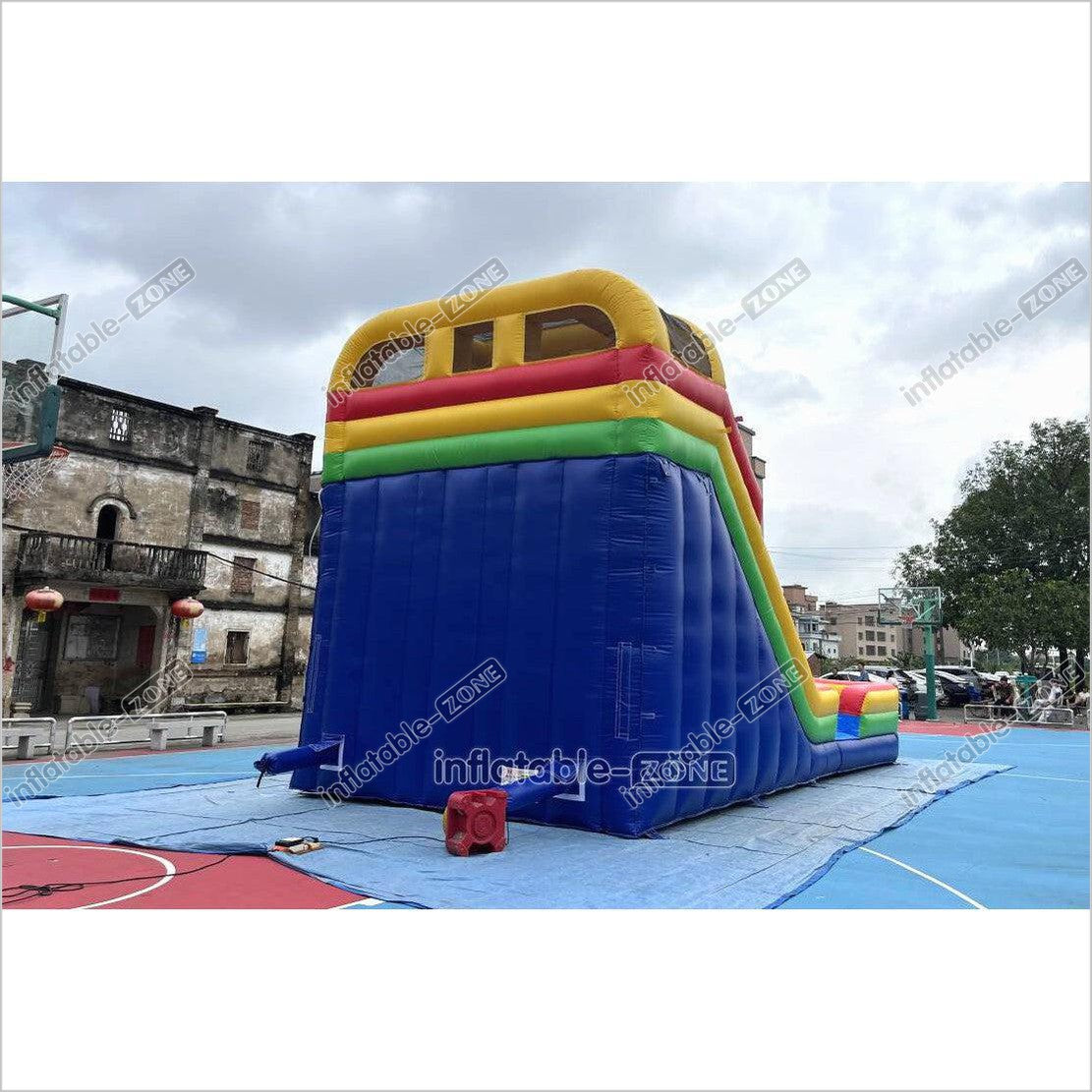 Giant Inflatable Double Lane Dry Slide Blow Up Bouncy Jumping Castle Slide For Children Playground - Inflatable-Zone