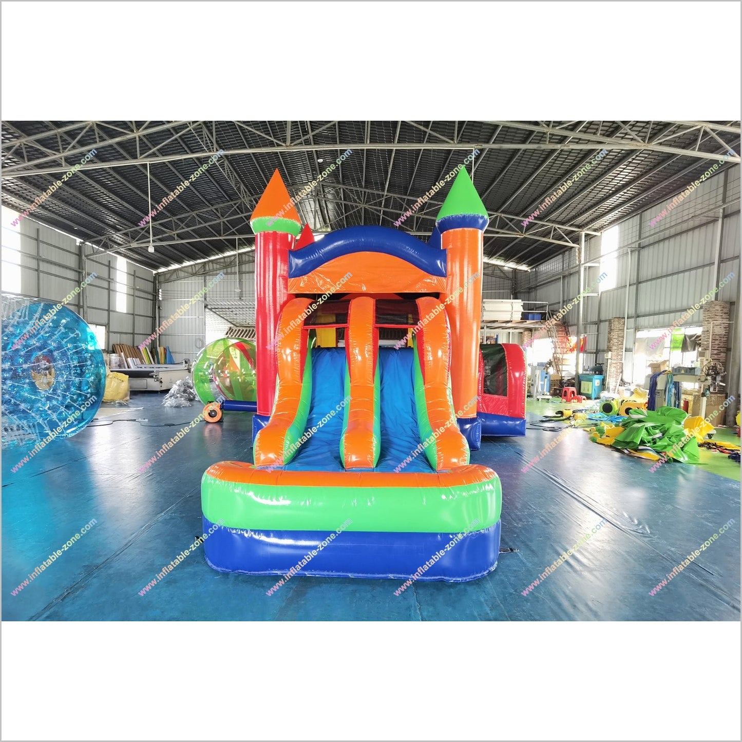 Inflatable Jumping Castle Hire Water Slide With A Pool Rainbow Combo Water Slide Bounce House For Adults