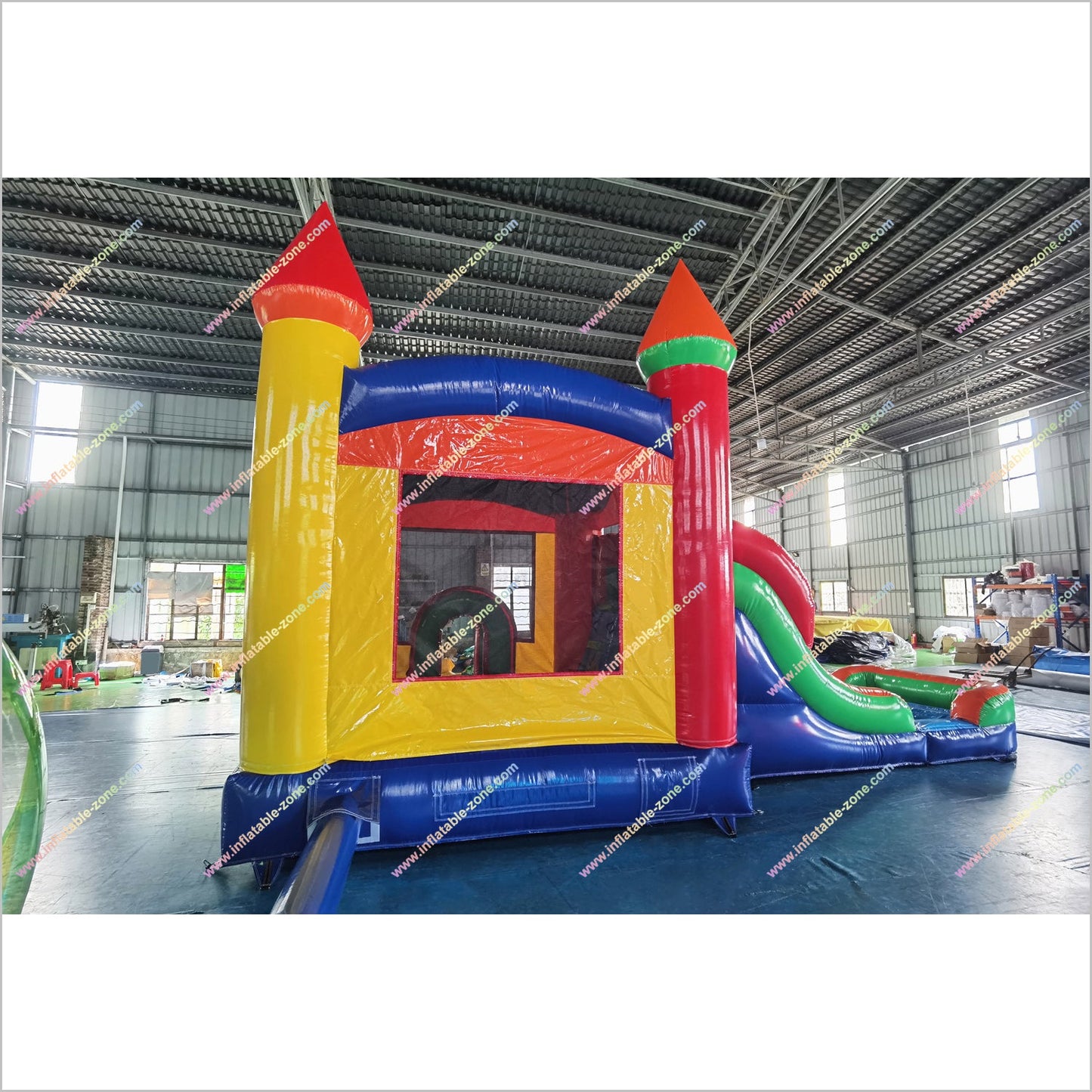 Inflatable Jumping Castle Hire Water Slide With A Pool Rainbow Combo Water Slide Bounce House For Adults