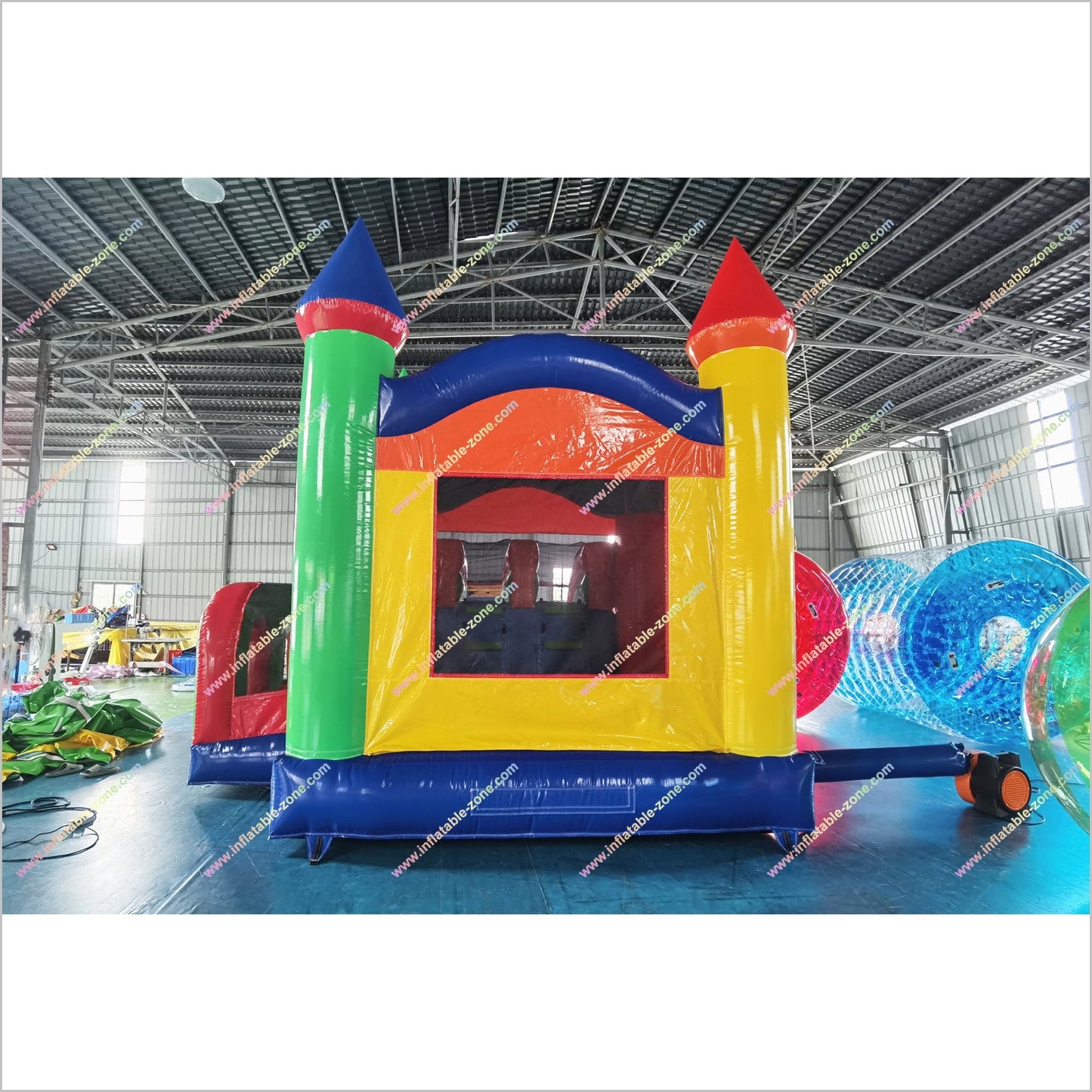 Inflatable Jumping Castle Hire Water Slide With A Pool Rainbow Combo Water Slide Bounce House For Adults