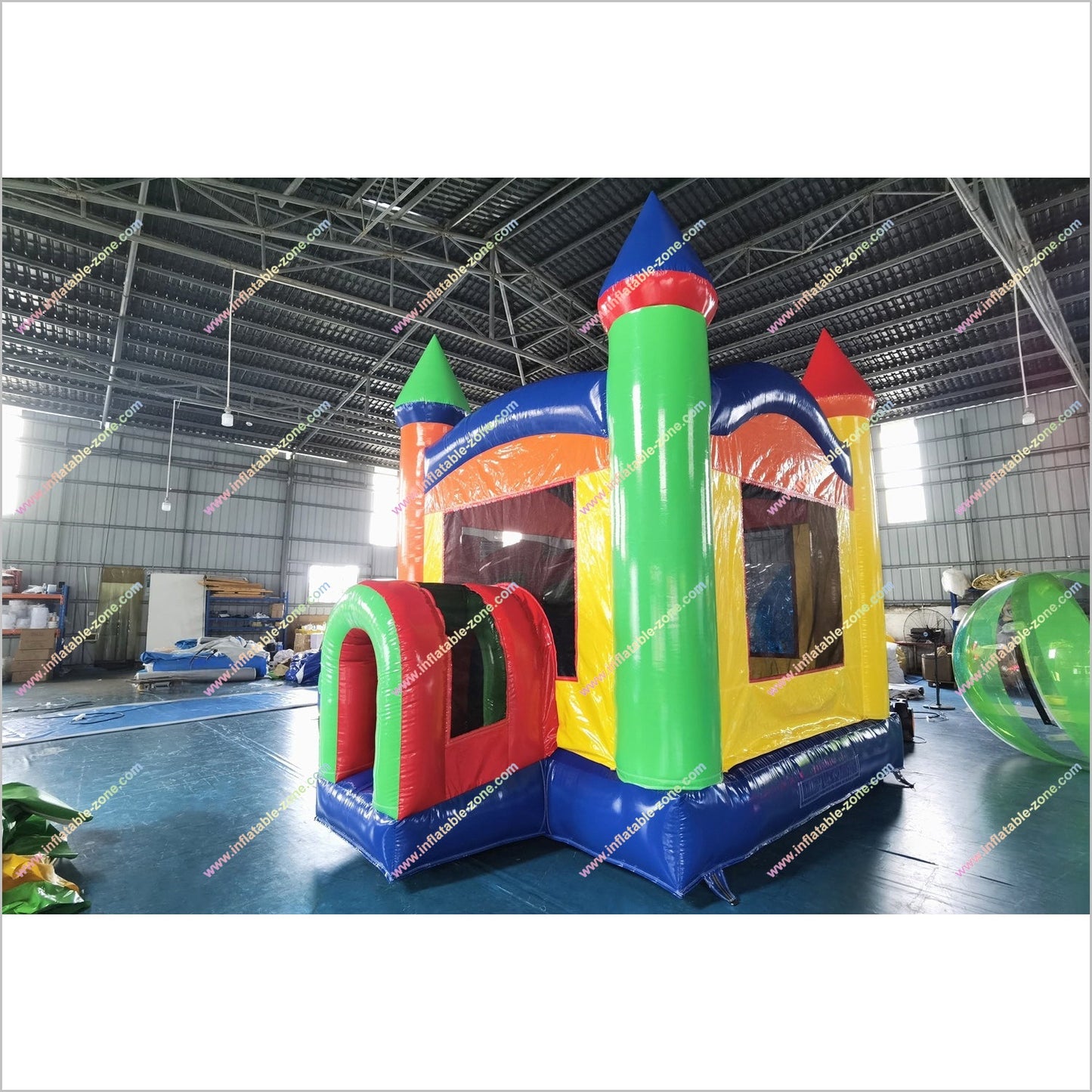 Inflatable Jumping Castle Hire Water Slide With A Pool Rainbow Combo Water Slide Bounce House For Adults