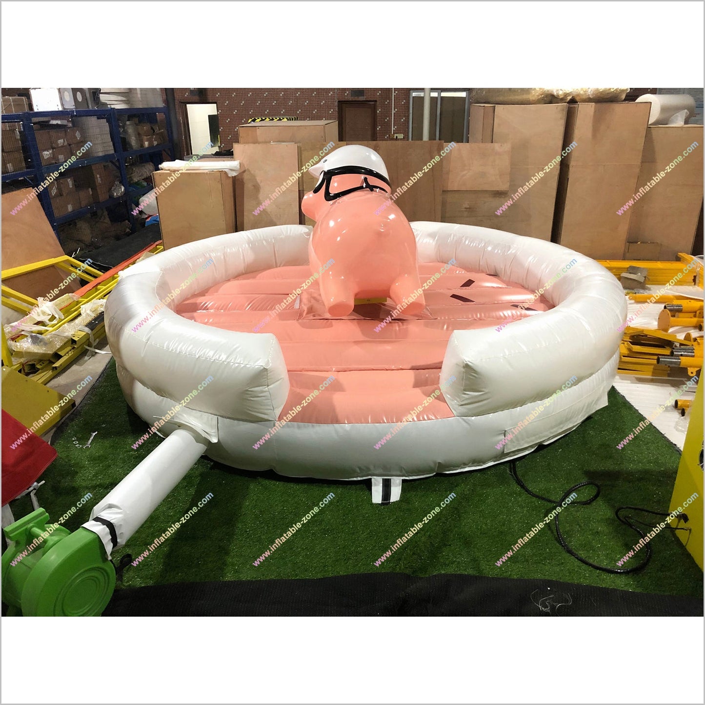 Inflatable Mechanical Pig Big Amusement Park Pink Mechanical Pig Riding Inflatable Games For Adults