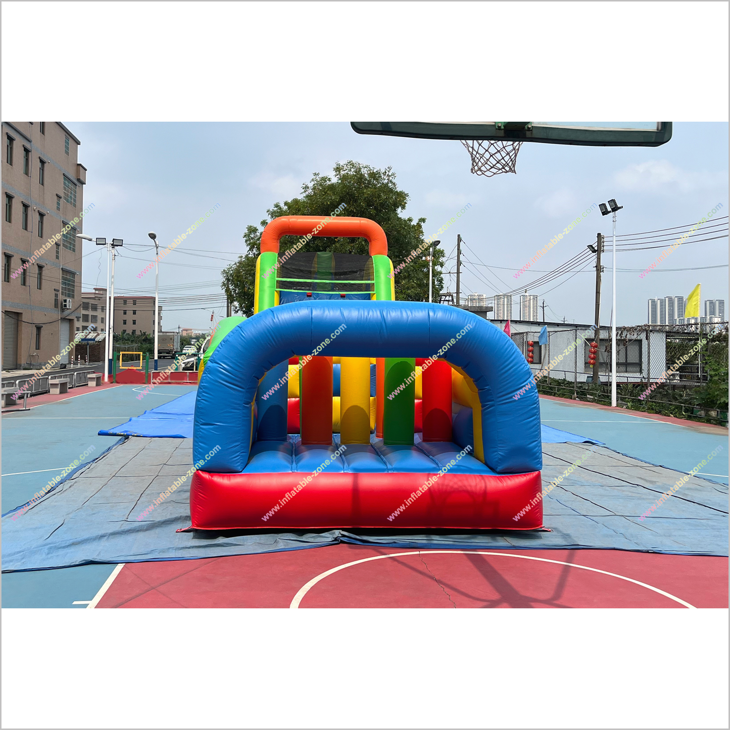 Large Obstacle Course Inflatable Climbing With Slide Garden Playground Equipment Inflatable Obstacle Course For Sale