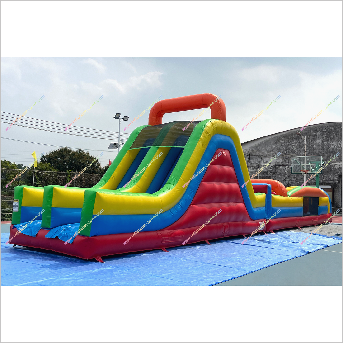 Large Obstacle Course Inflatable Climbing With Slide Garden Playground Equipment Inflatable Obstacle Course For Sale