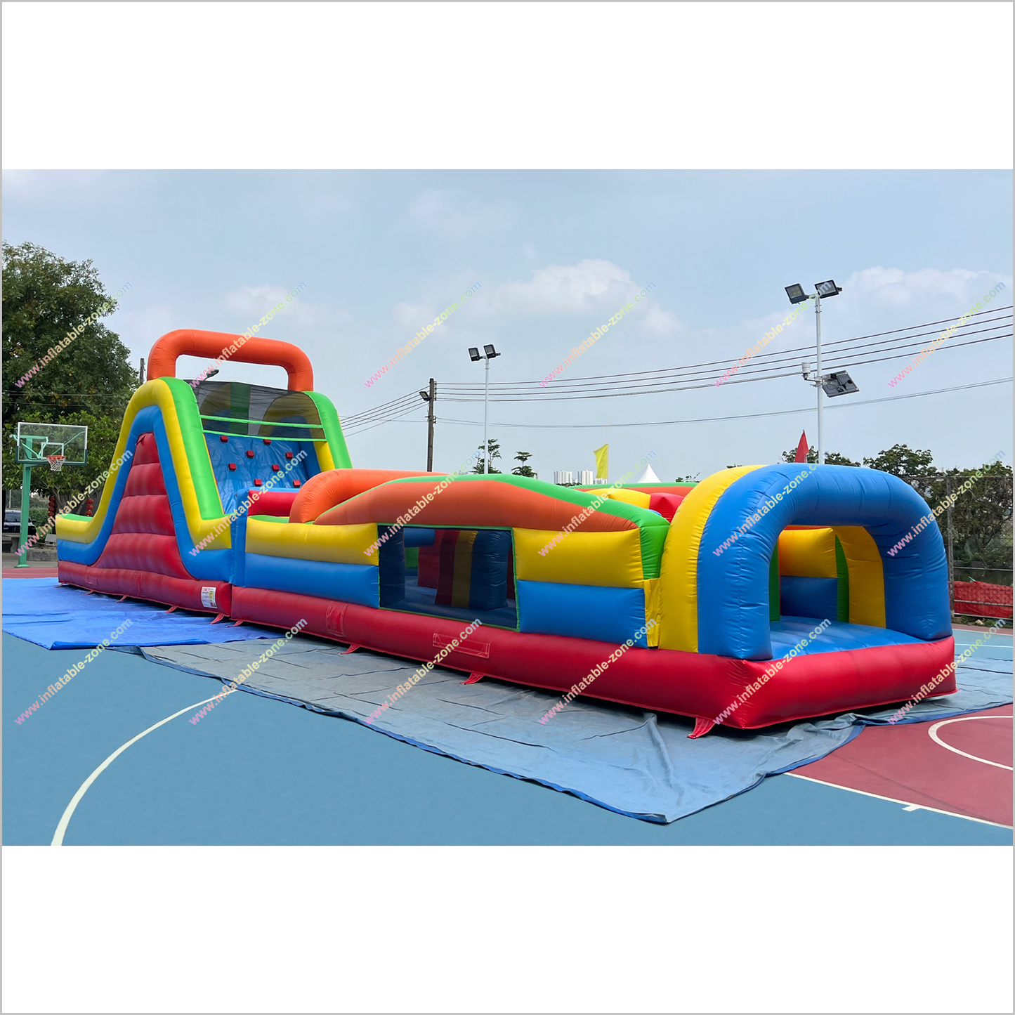 Large Obstacle Course Inflatable Climbing With Slide Garden Playground Equipment Inflatable Obstacle Course For Sale