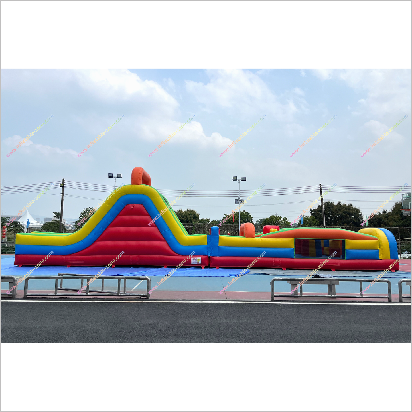 Large Obstacle Course Inflatable Climbing With Slide Garden Playground Equipment Inflatable Obstacle Course For Sale