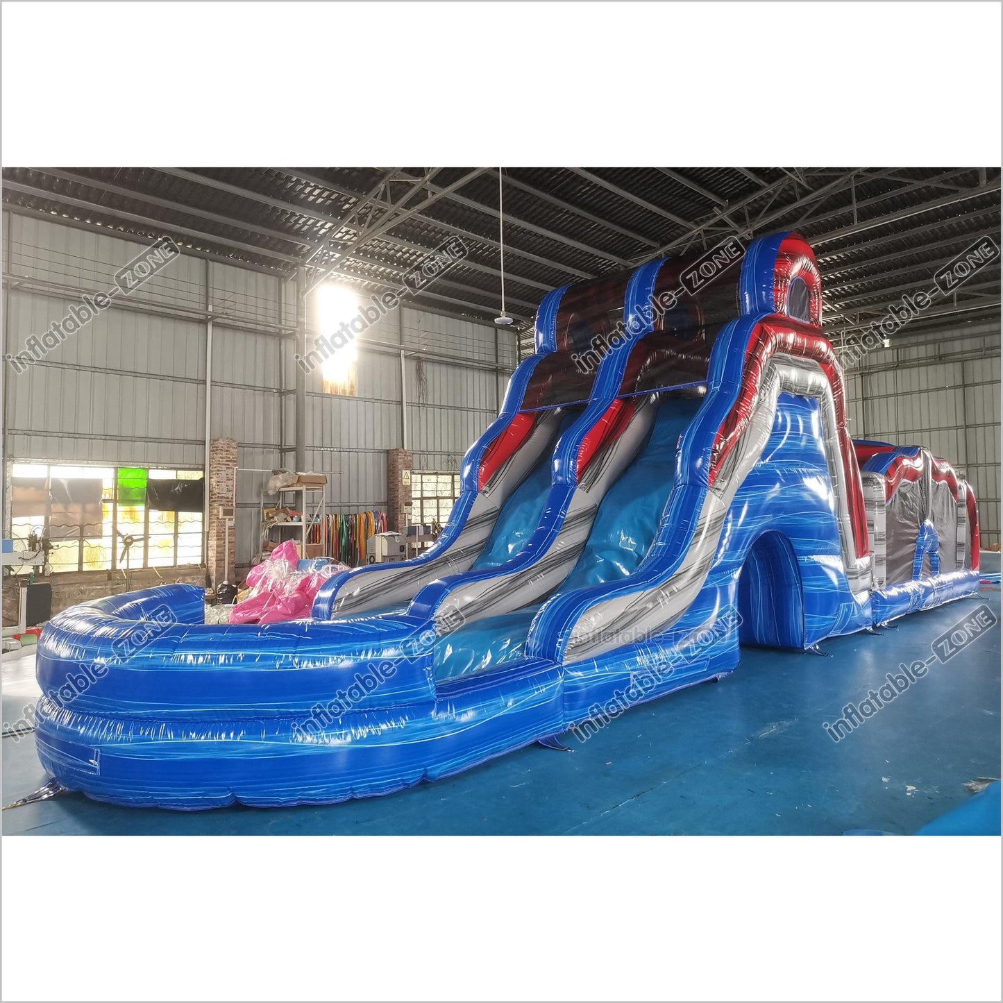 Indoor Slip And Slide Obstacle Course For Adults Swimming Pool Inflatable Assault Course - Inflatable-Zone