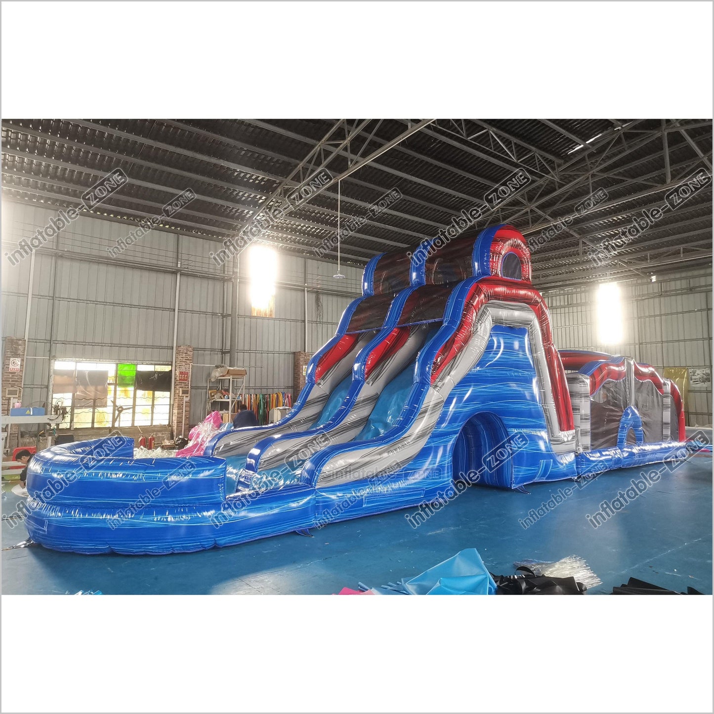 Indoor Slip And Slide Obstacle Course For Adults Swimming Pool Inflatable Assault Course - Inflatable-Zone